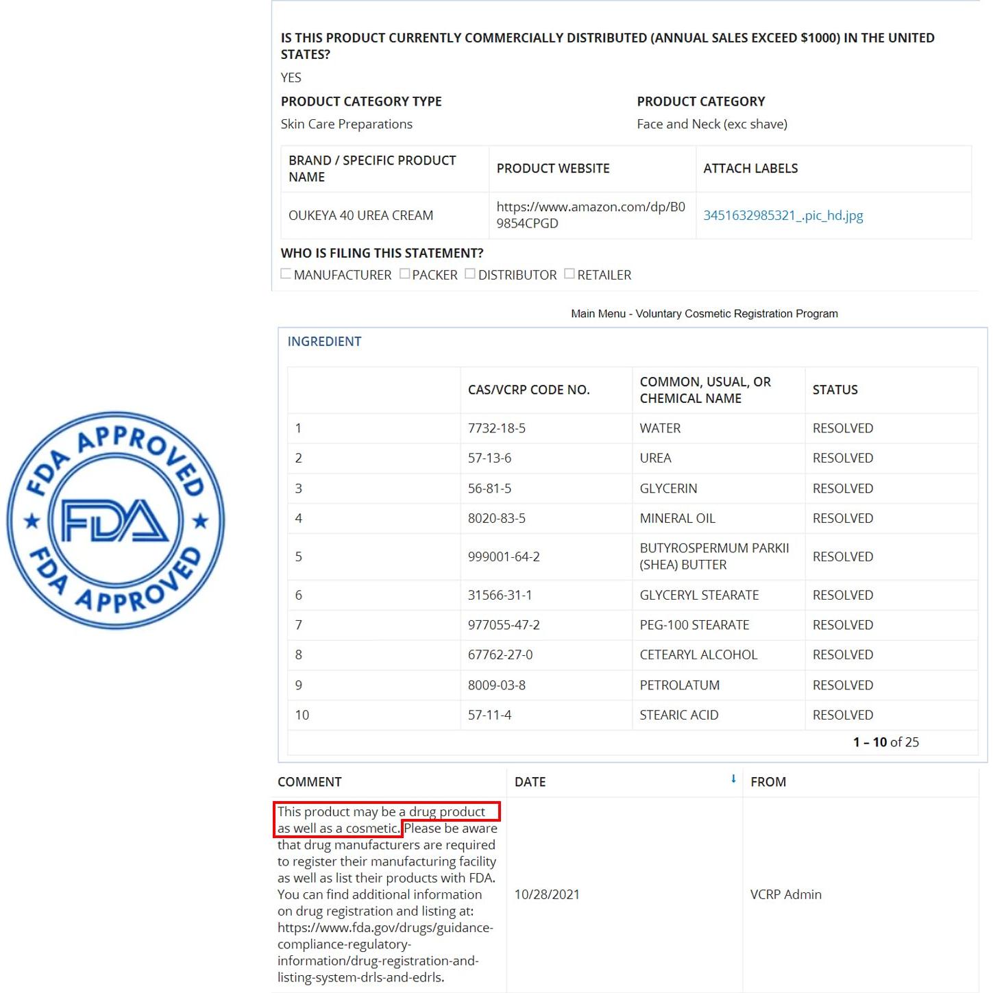 Crema de Urea OUKEYA 42% + Ácido Salicílico 2% - 2 Piezas