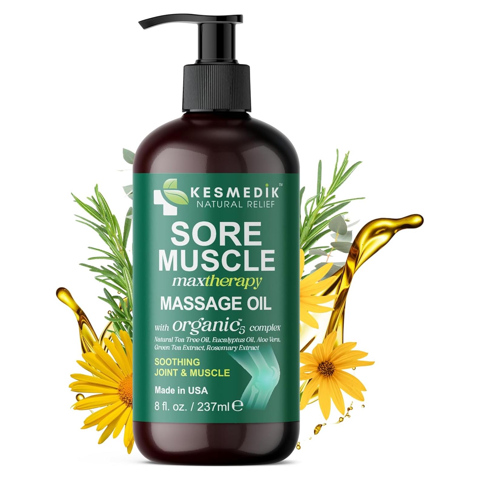 Aceite de Masaje Kesmedik 236ml - Alivio Muscular Árnica Eucalipto