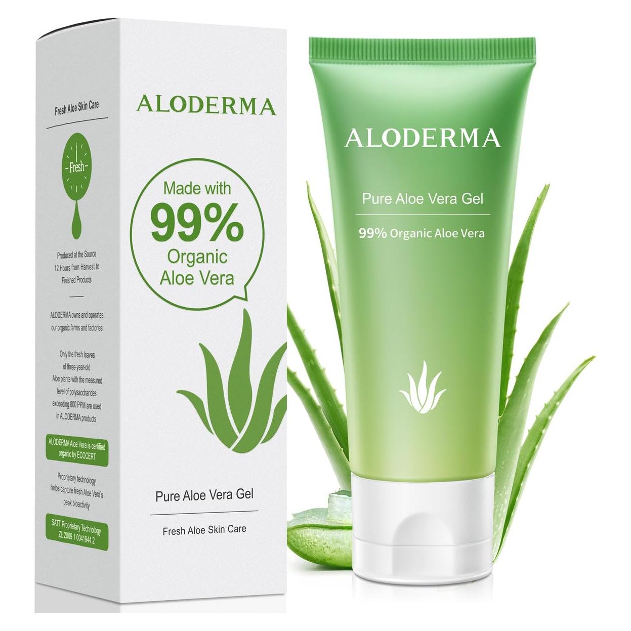 Gel de Aloe Vera Orgánico Aloderma 42.5g Hidratante Viaje