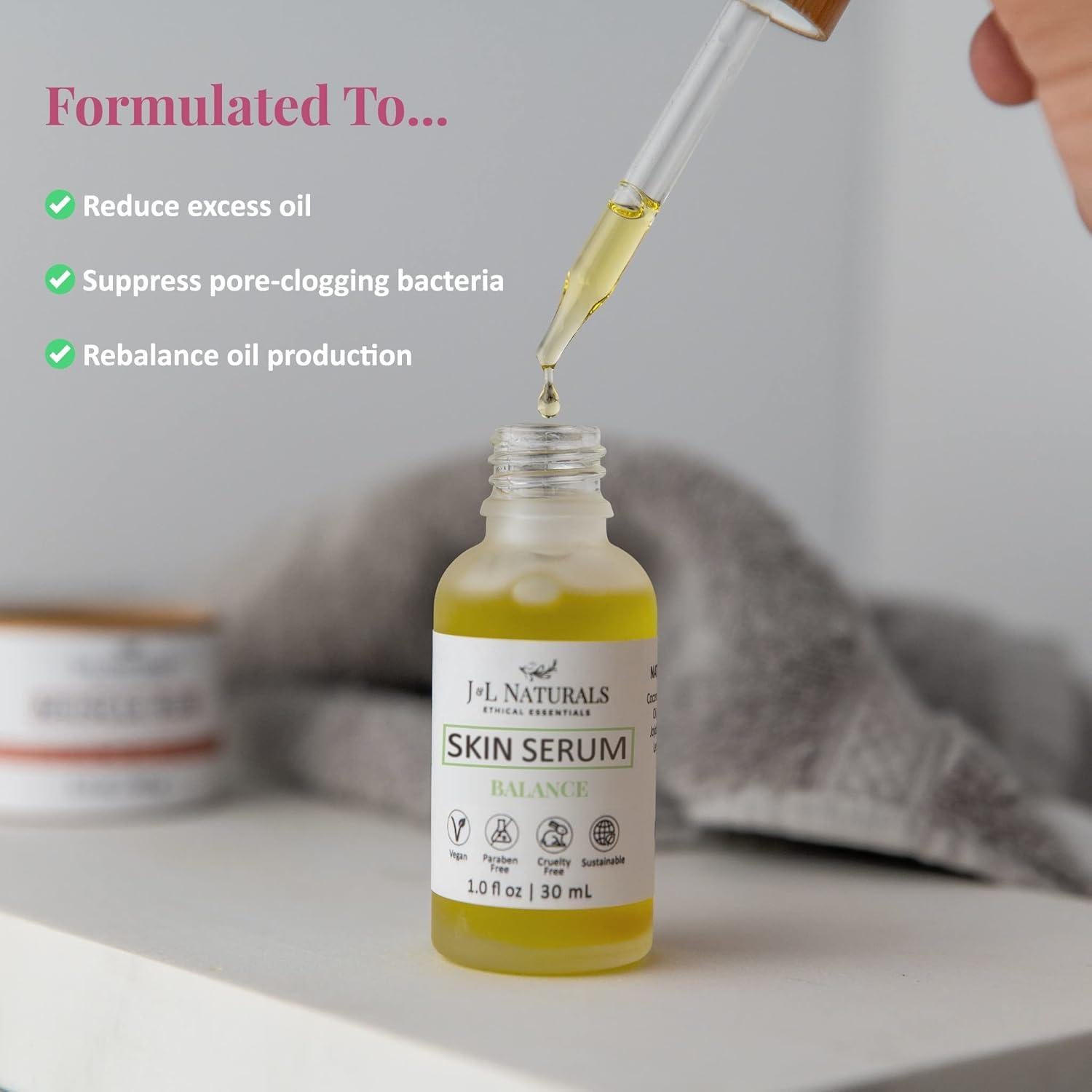 Aceite Facial J&L Naturals 29.57 ml para Piel Grasa y Mixta