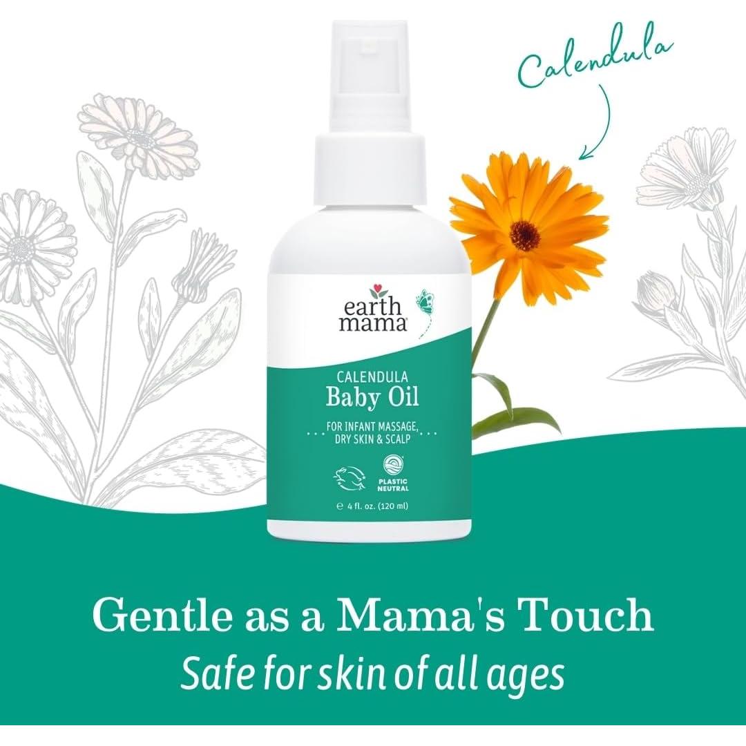 Aceite para Bebés Calendula Earth Mama 118 ml Hidratante