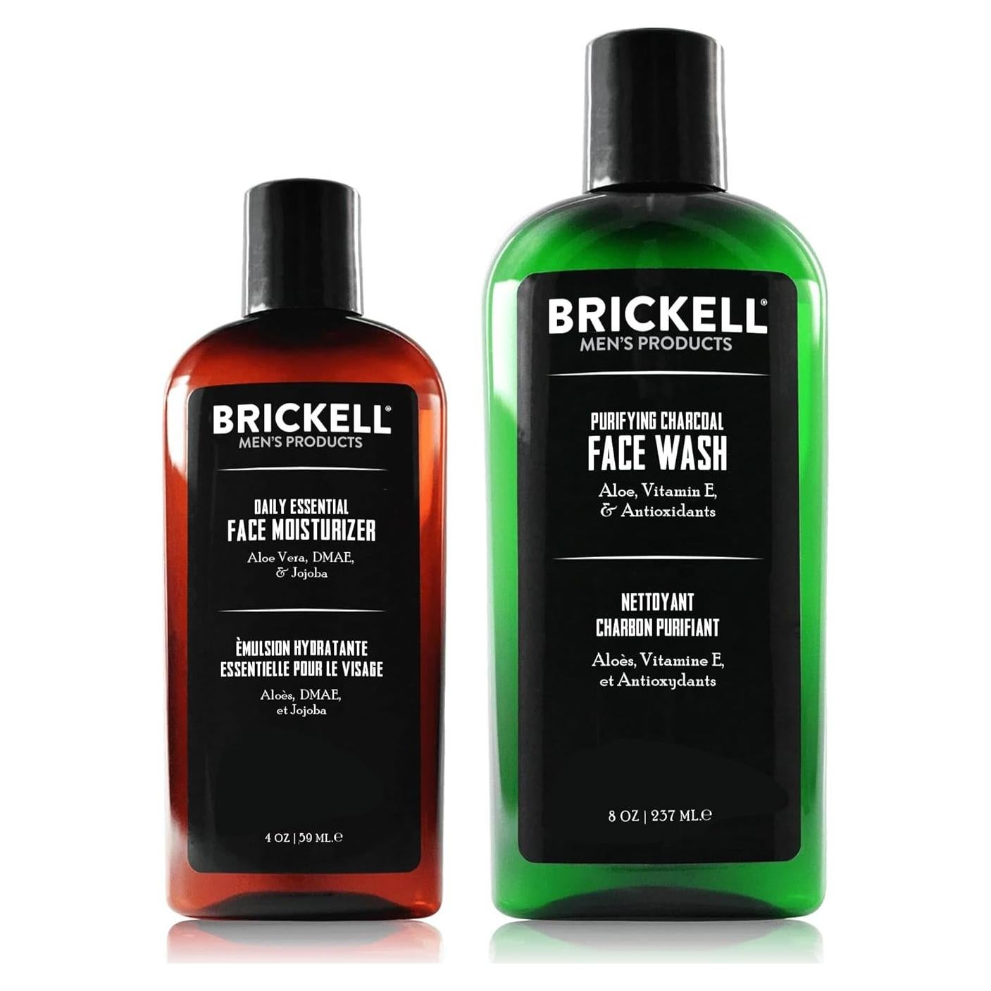 Set de Cuidado Facial para Hombres Brickell - Limpiador y Hidratante