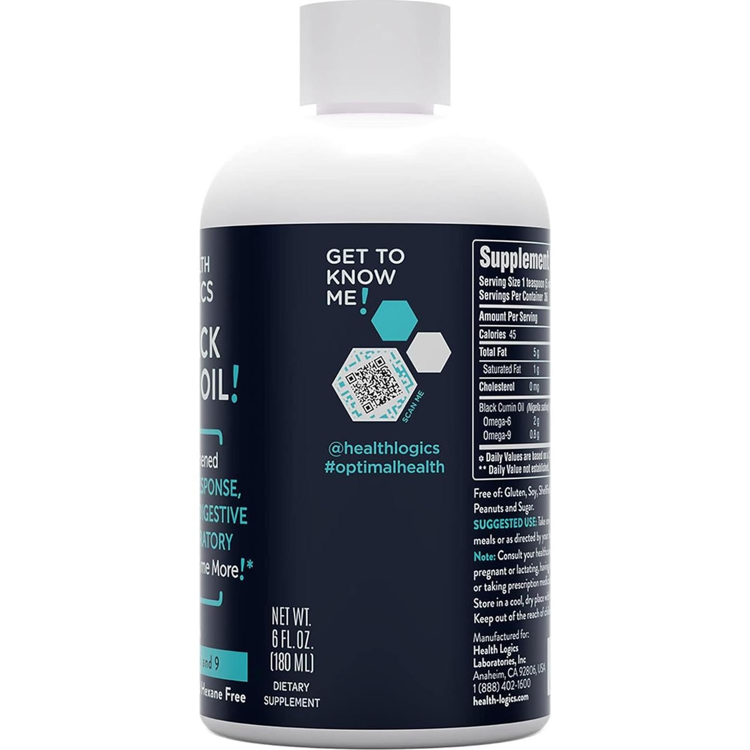 Aceite de Semilla de Comino Negro Health Logics 177 ml Omega 6 y 9