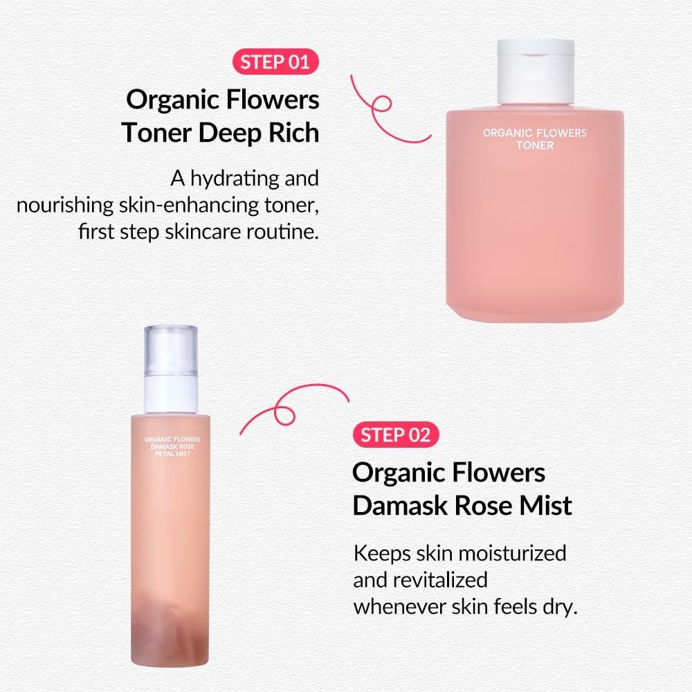 Bruma Facial Orgánica Whamisa 100ml - Rosa Damascena Hidratante