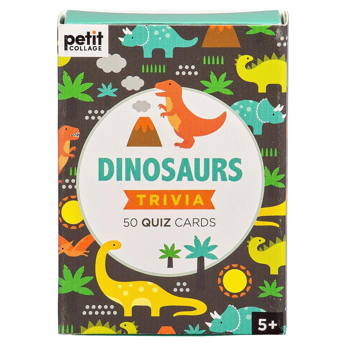 Tarjetas de Trivia de Dinosaurios Petit Collage - 50 Cartas Educativas