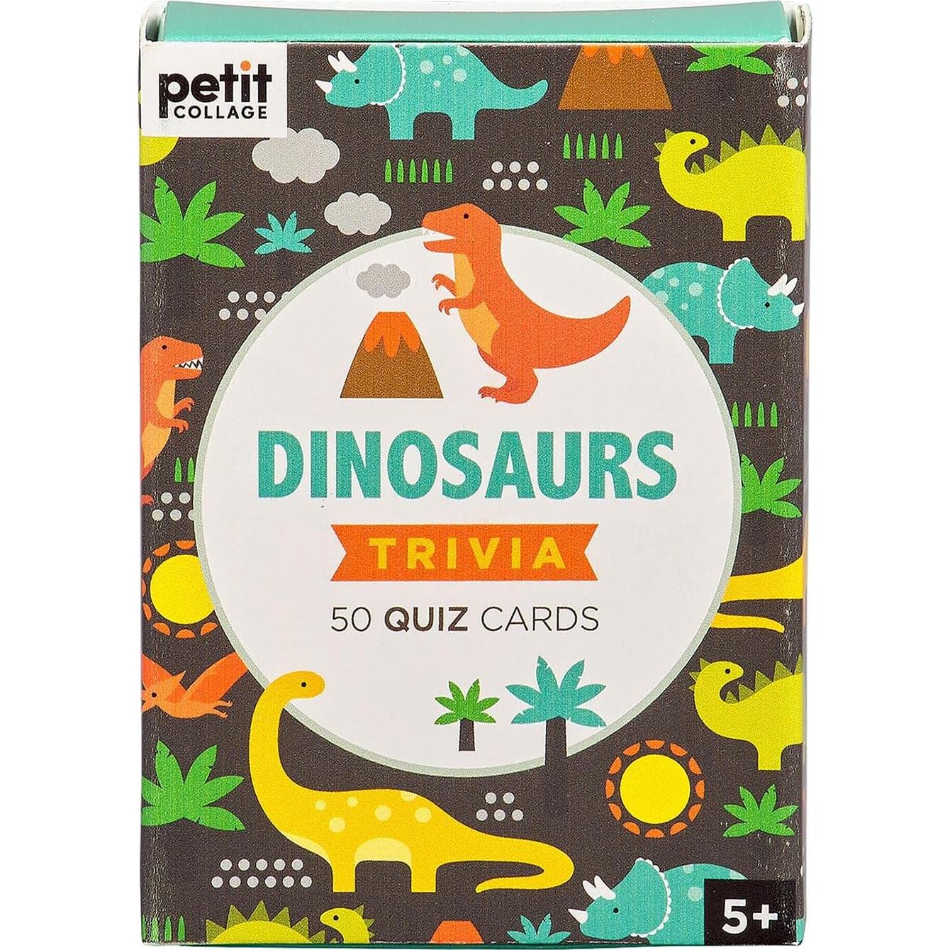 Tarjetas de Trivia de Dinosaurios Petit Collage - 50 Cartas Educativas