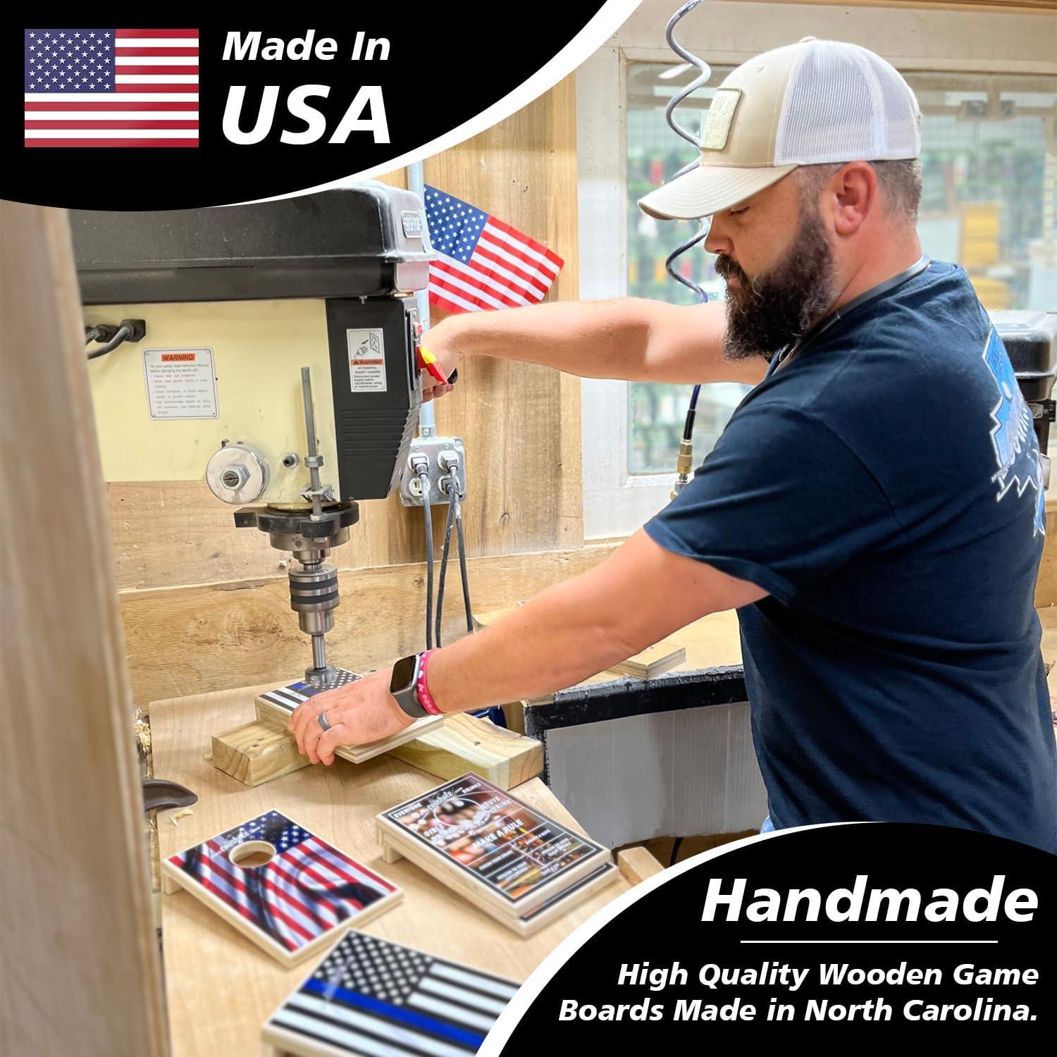 Juego de Mesa Coinhole Compacto de Madera - 2 Monedas Incluidas