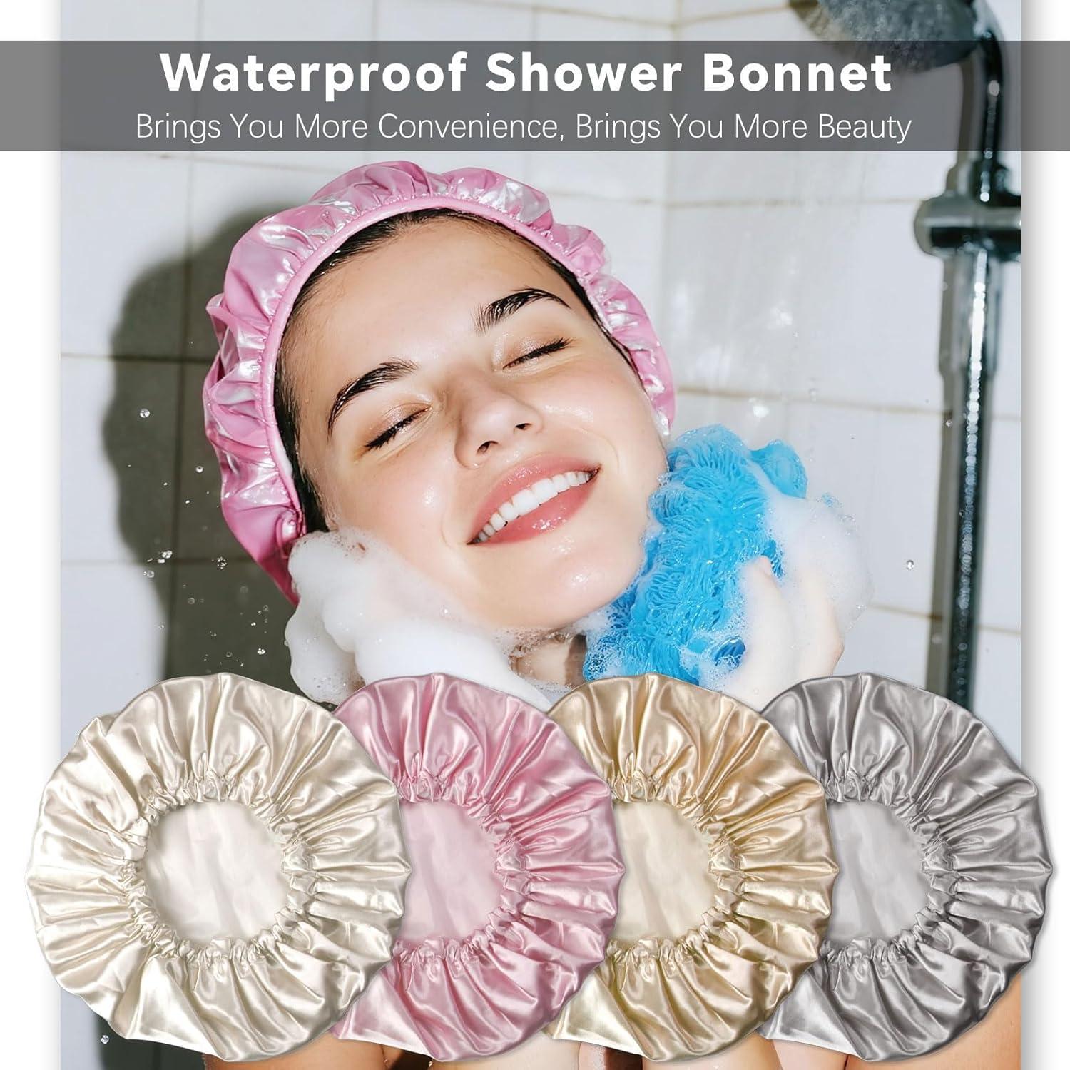 Gorras de Ducha Reutilizables Smilco - 4 Piezas Impermeables