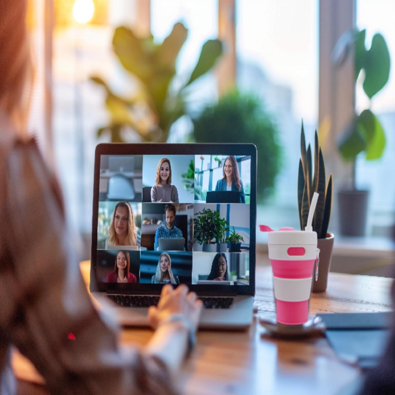 Taza de viaje plegable VVZOWW de silicona 450ML negra