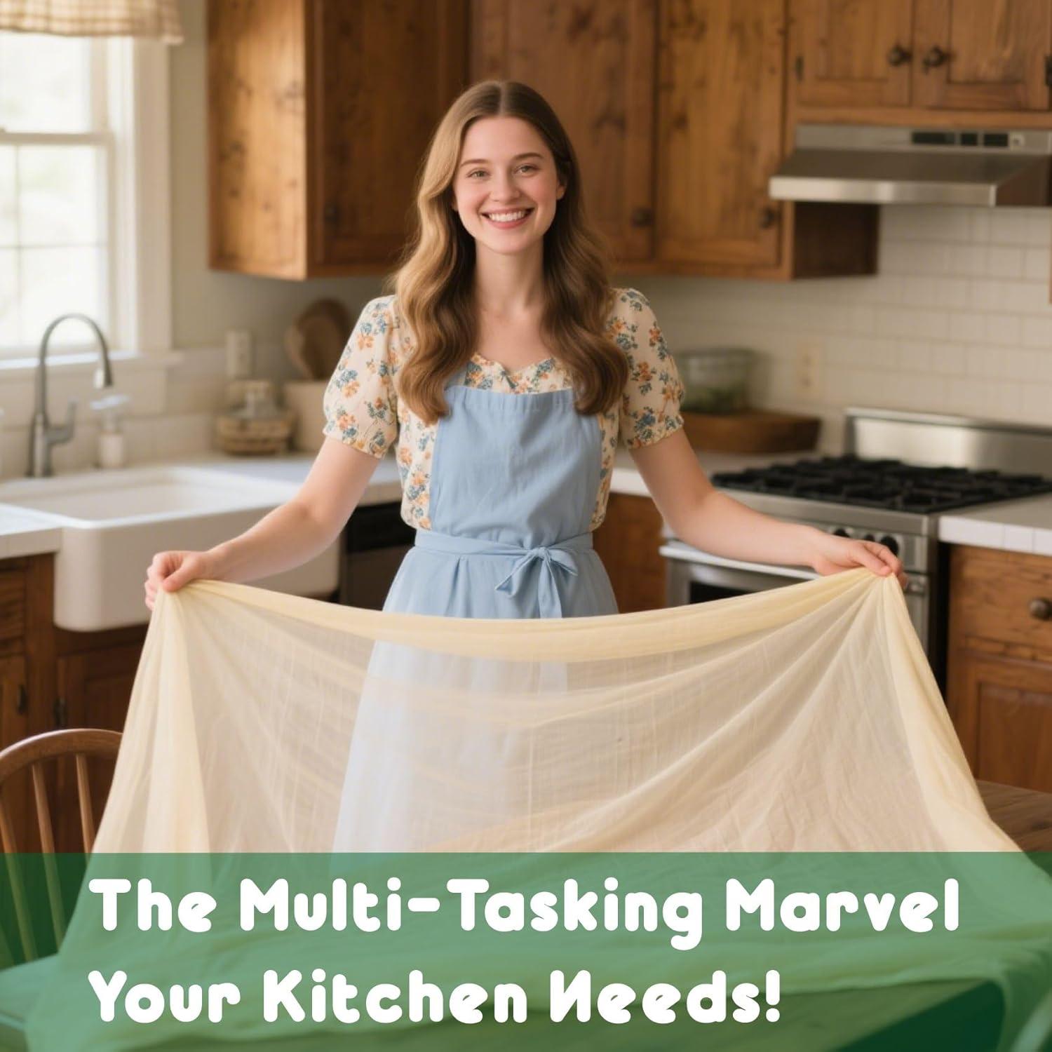 Tela de Queso Orgánica 1 Yarda 100% Algodón Reutilizable