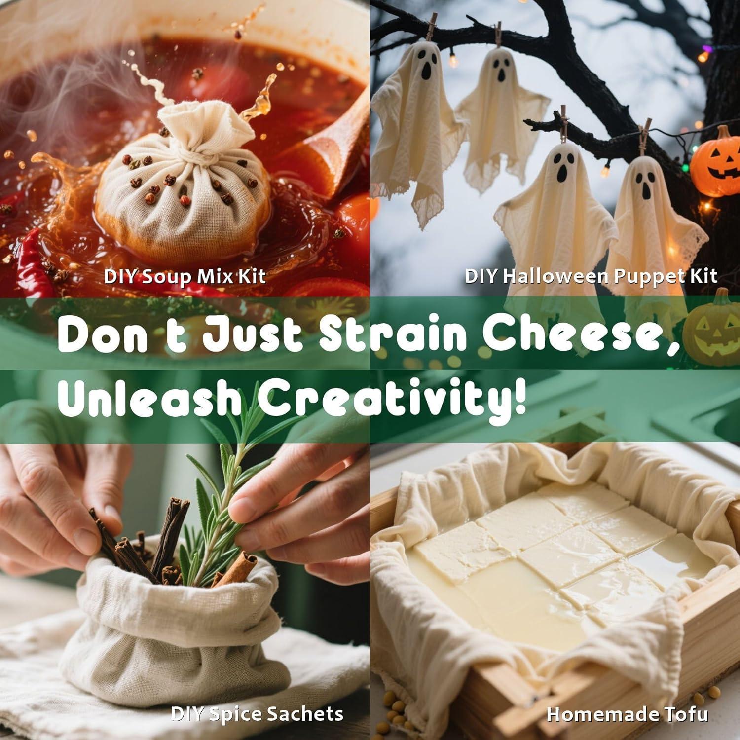 Tela de Queso Orgánica 1 Yarda 100% Algodón Reutilizable