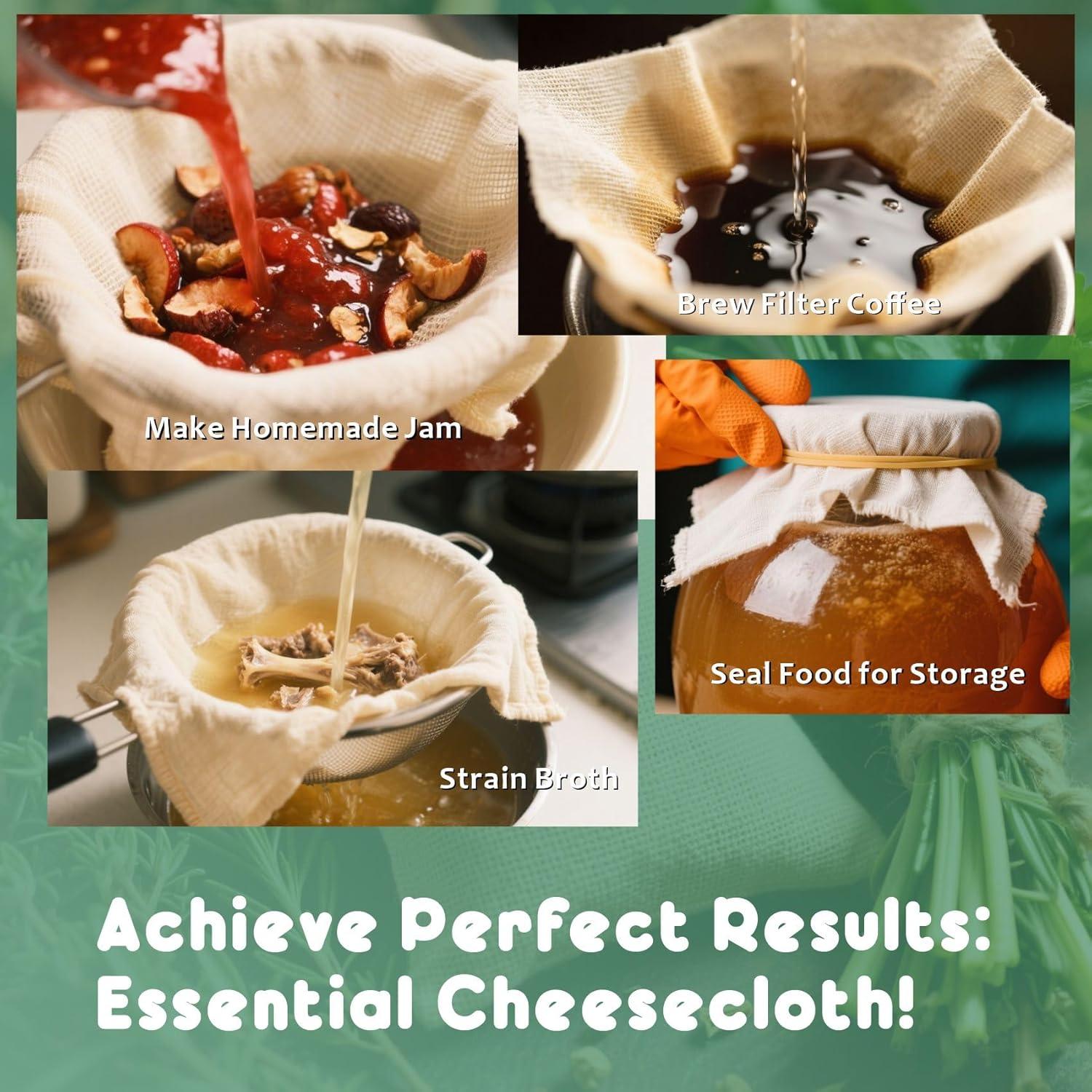 Tela de Queso Orgánica 1 Yarda 100% Algodón Reutilizable