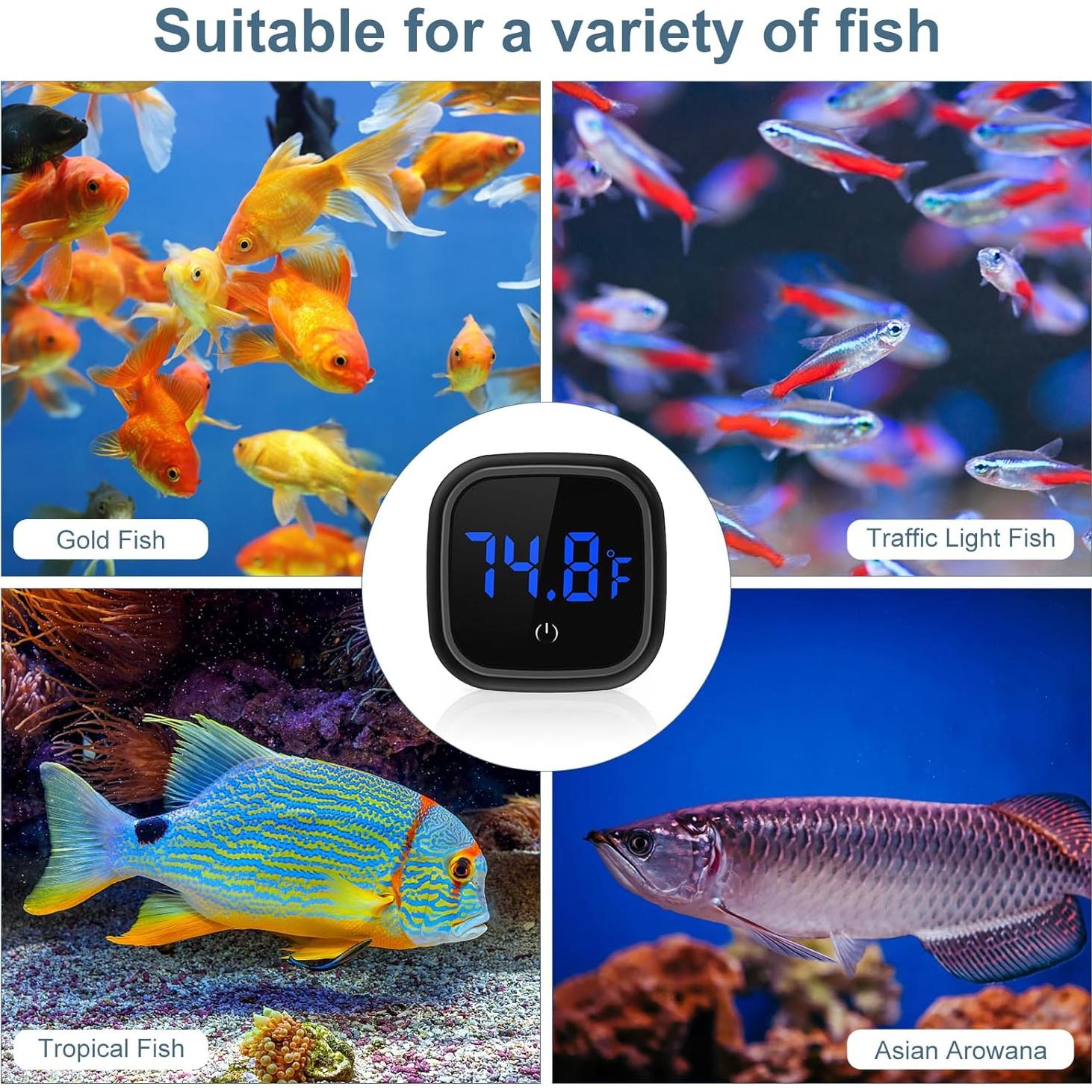 Termómetro Digital para Acuario Ankilo - Paquete de 2, Pantalla LED HD