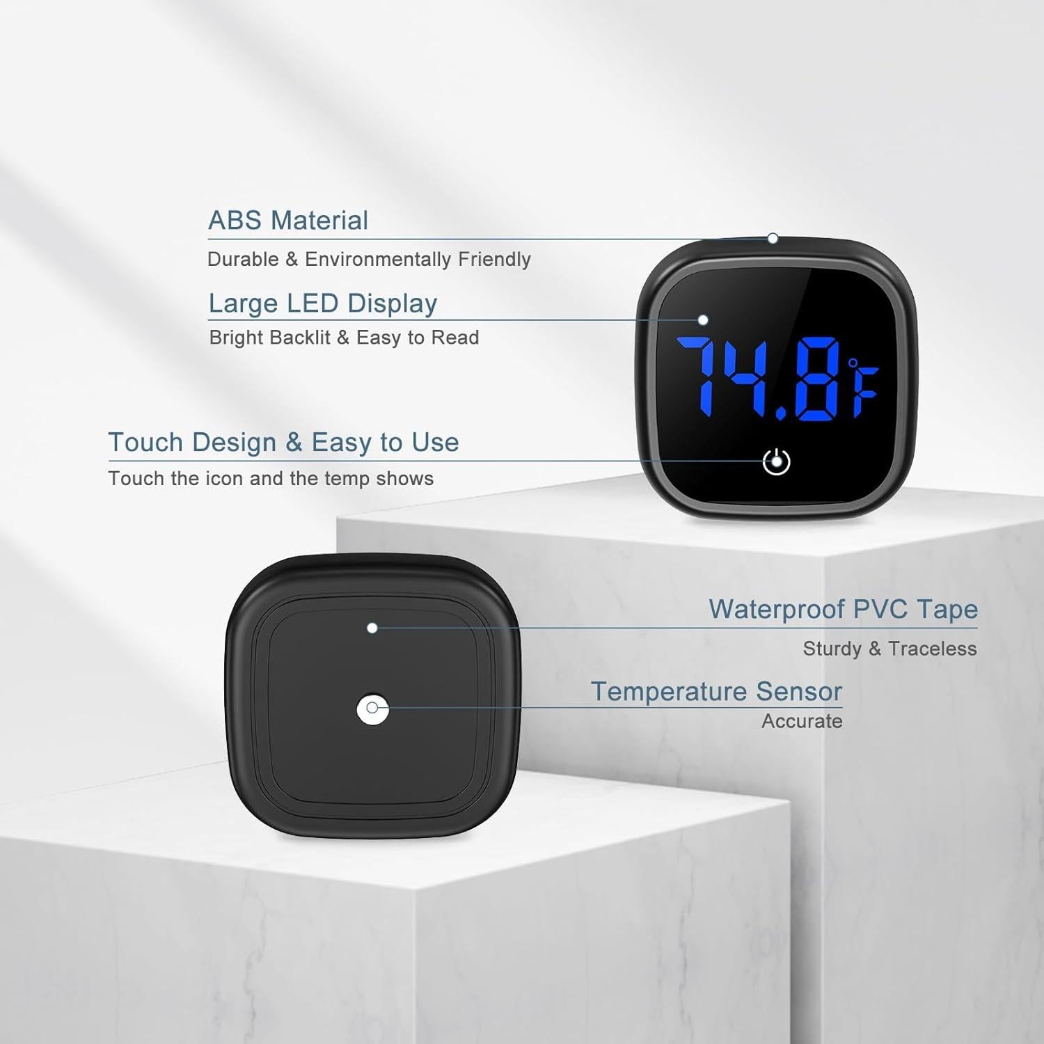 Termómetro Digital para Acuario Ankilo - Paquete de 2, Pantalla LED HD