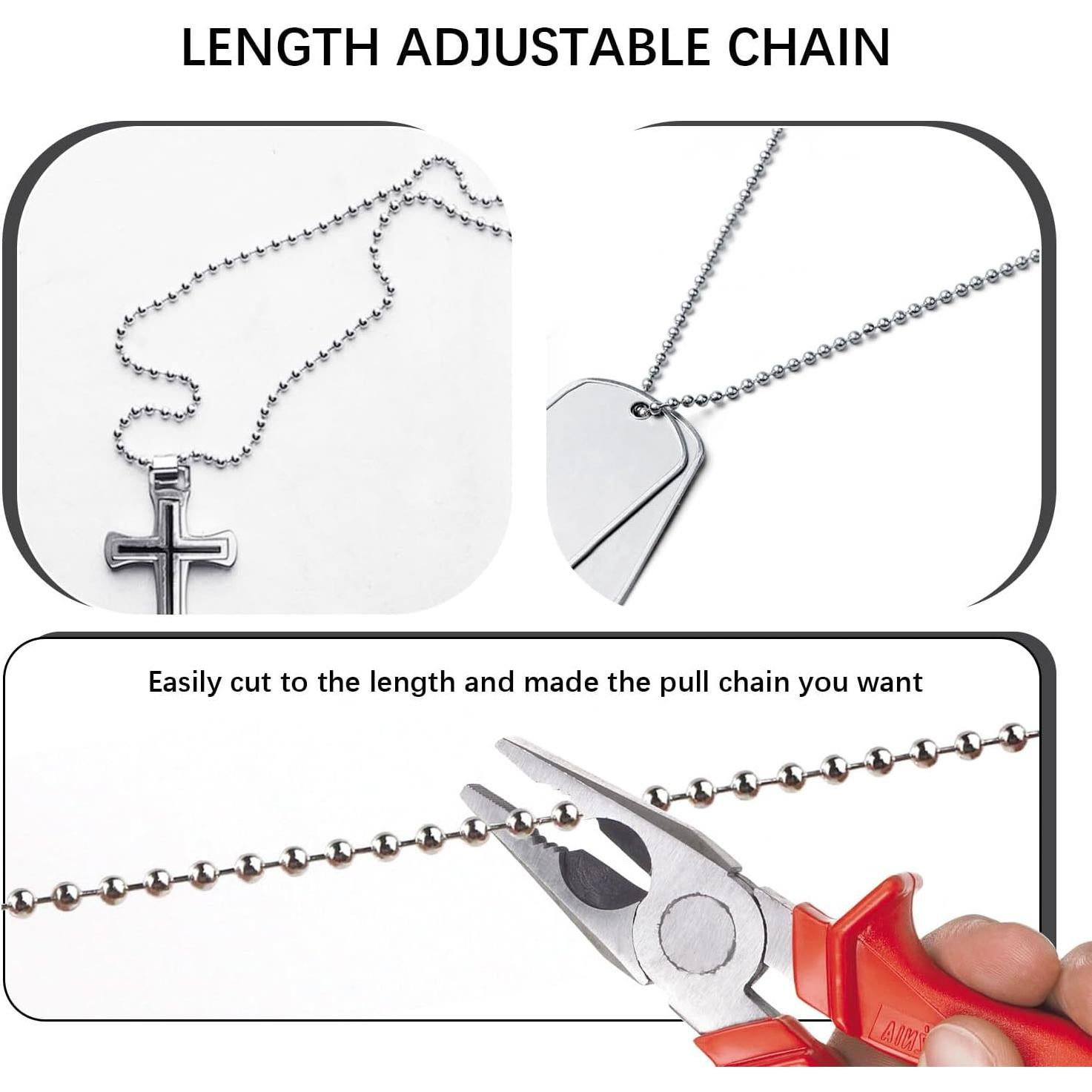 Cadena de bola de acero inoxidable 10m 2.4mm Dotlite