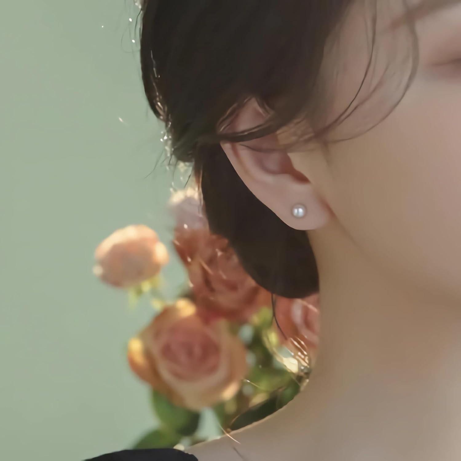 Pendientes Magnéticos de Perlas Airokiy 6mm para Mujeres