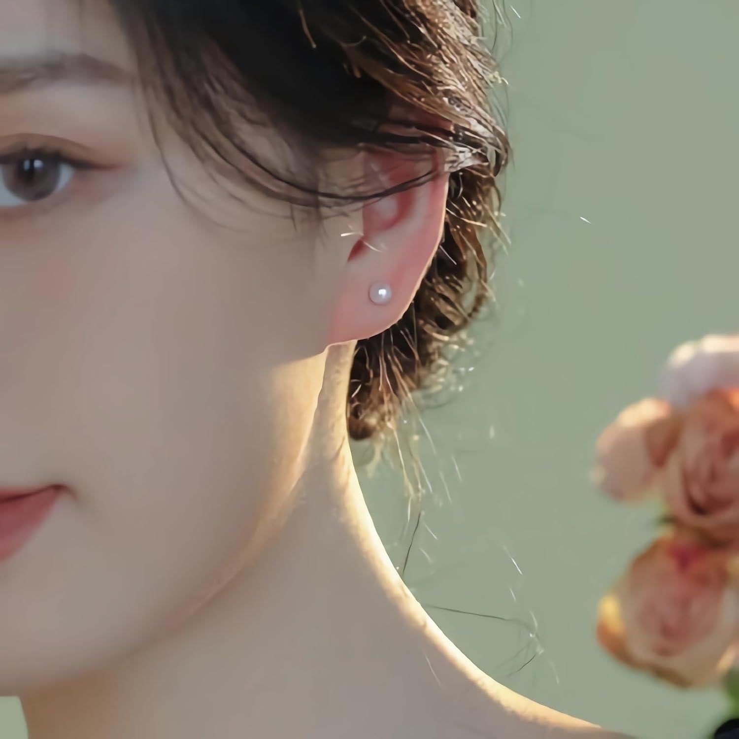 Pendientes Magnéticos de Perlas Airokiy 6mm para Mujeres