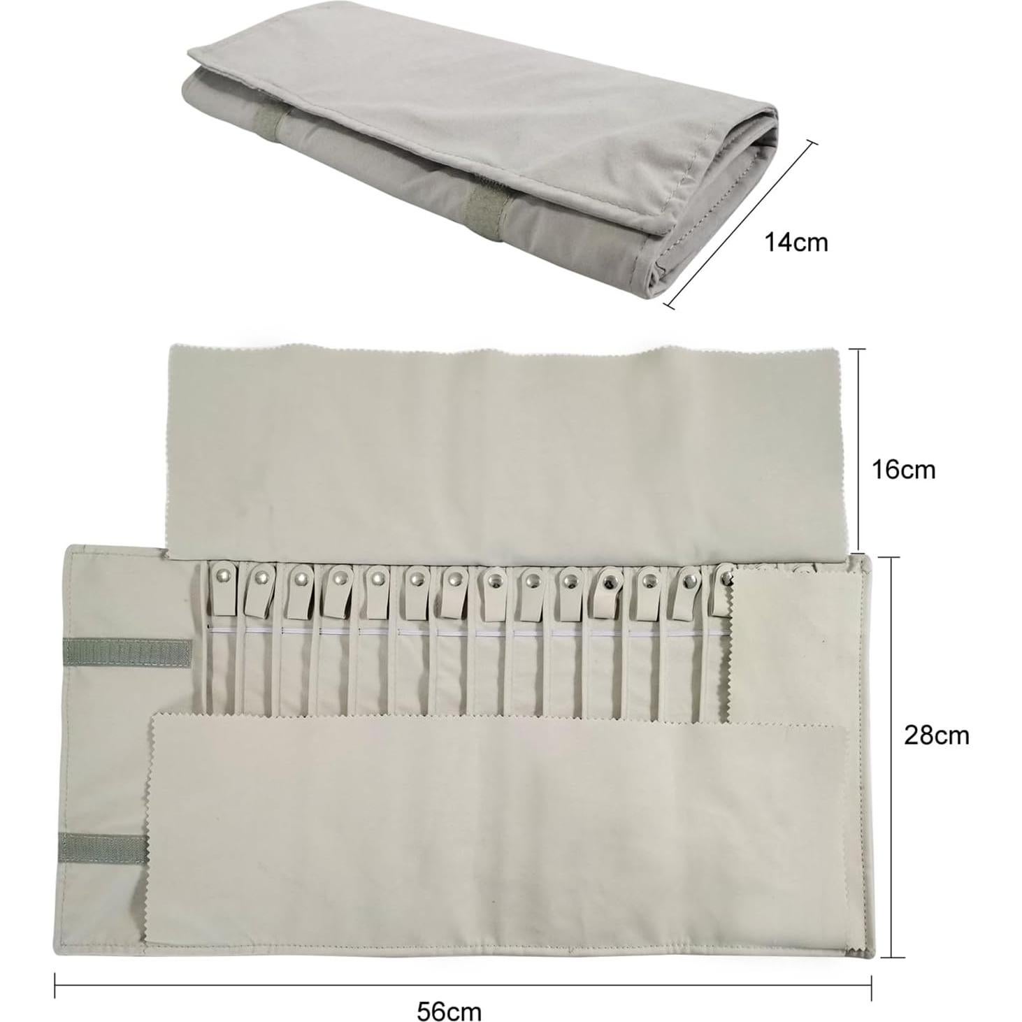 Bolsa de Almacenamiento de Joyería Portátil SCIKHEFT Beige 16 Cadenas