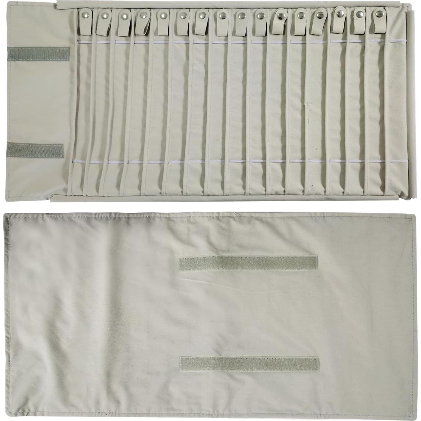 Bolsa de Almacenamiento de Joyería Portátil SCIKHEFT Beige 16 Cadenas