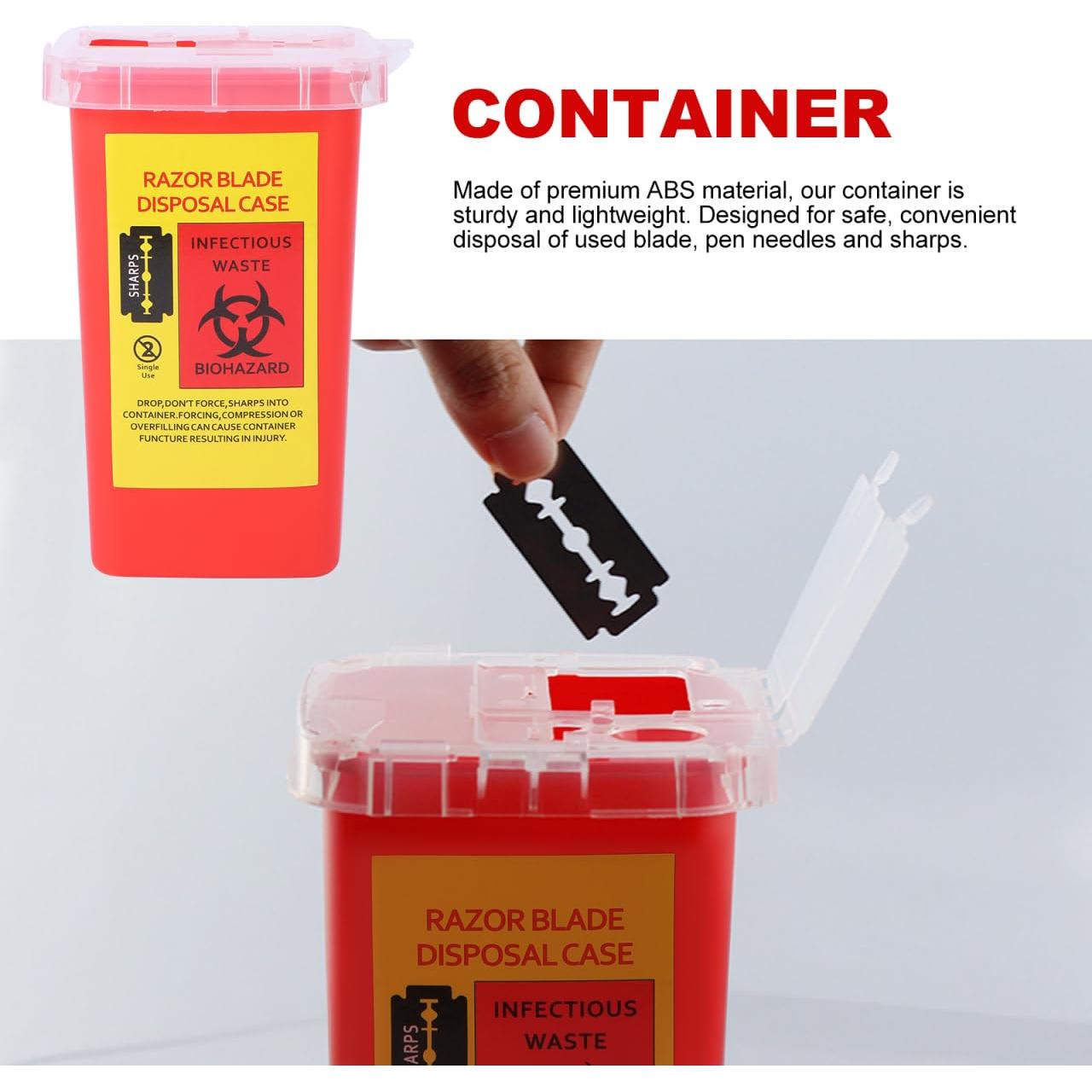 Contenedor de Desechos de Agujas Hemoton 5Pcs Rojo 15.4x9.5cm