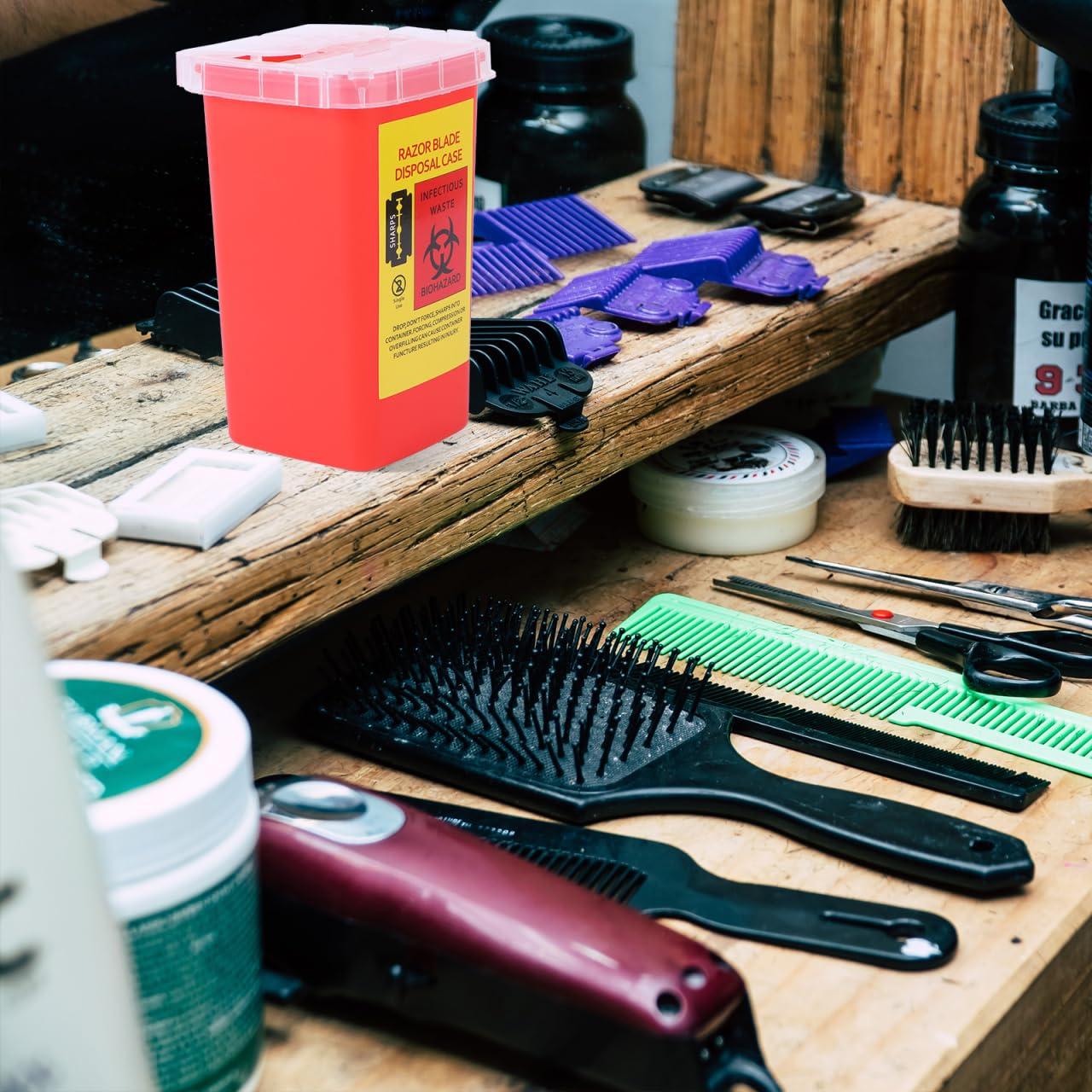 Contenedor de Desechos de Agujas Hemoton 5Pcs Rojo 15.4x9.5cm