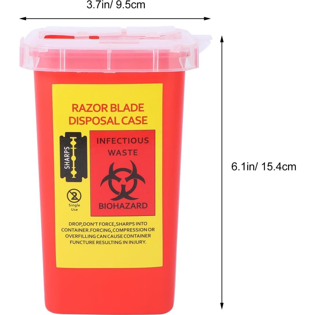 Contenedor de Desechos de Agujas Hemoton 5Pcs Rojo 15.4x9.5cm