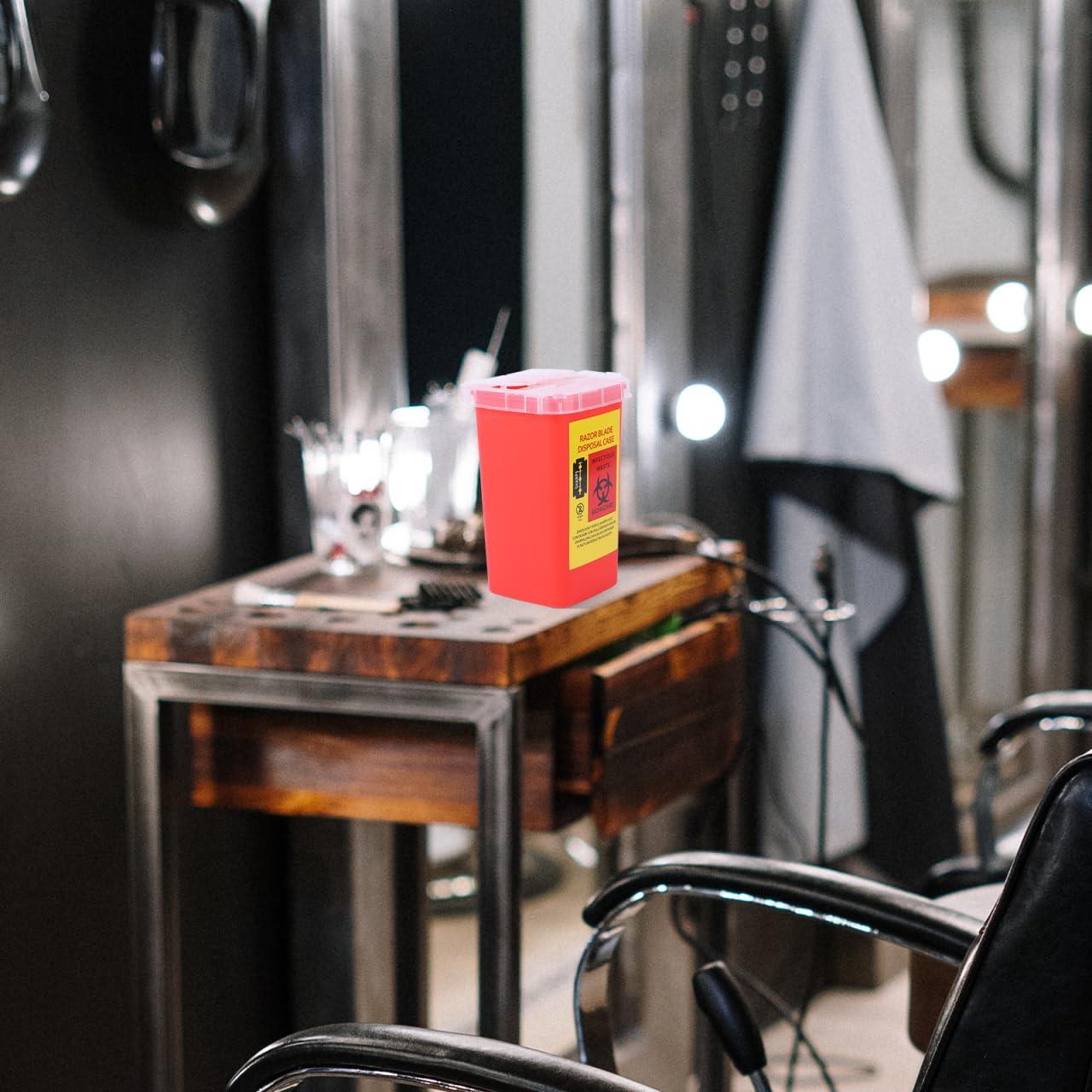 Contenedor de Desechos de Agujas Hemoton 5Pcs Rojo 15.4x9.5cm