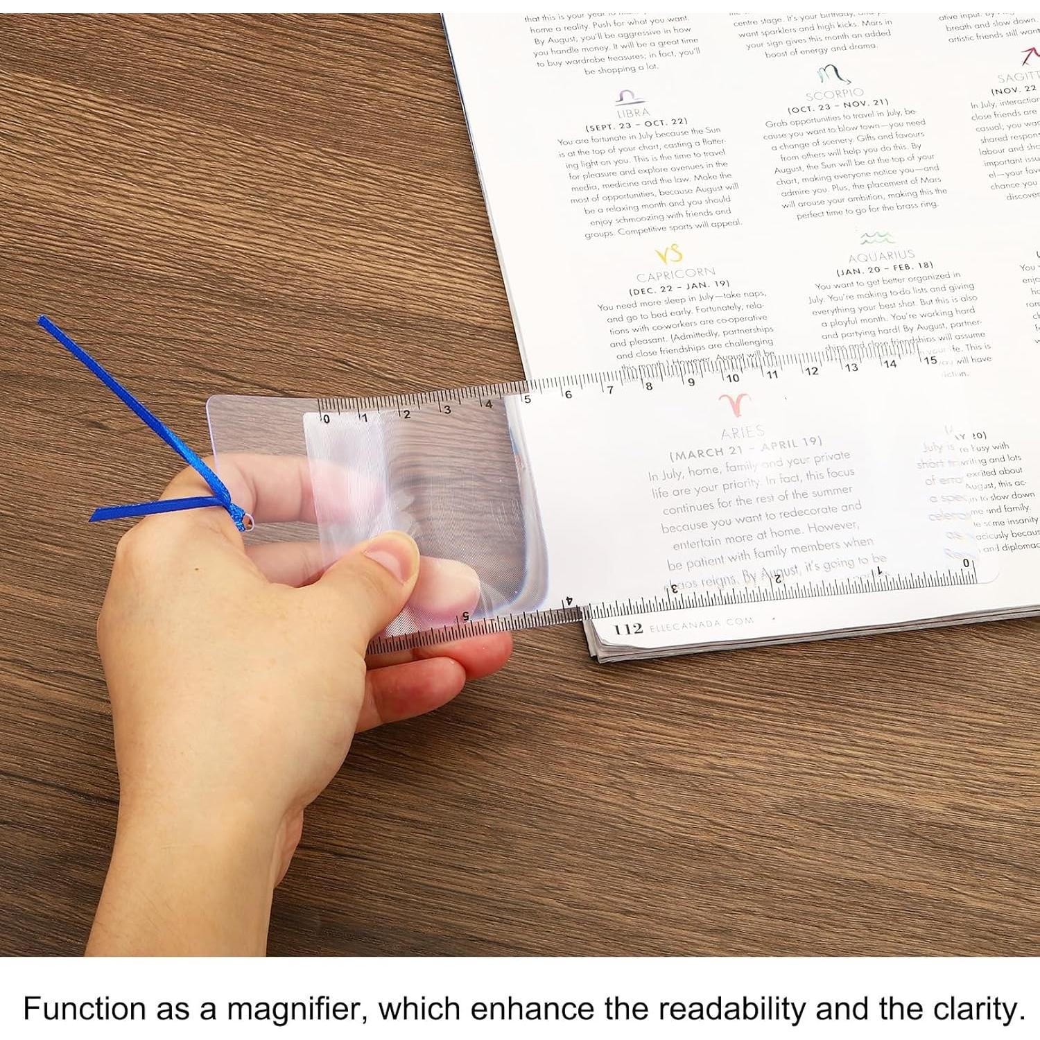 Marcador Lupa PATIKIL 3X con Regla y Bolsa Protectora - 2 Pcs