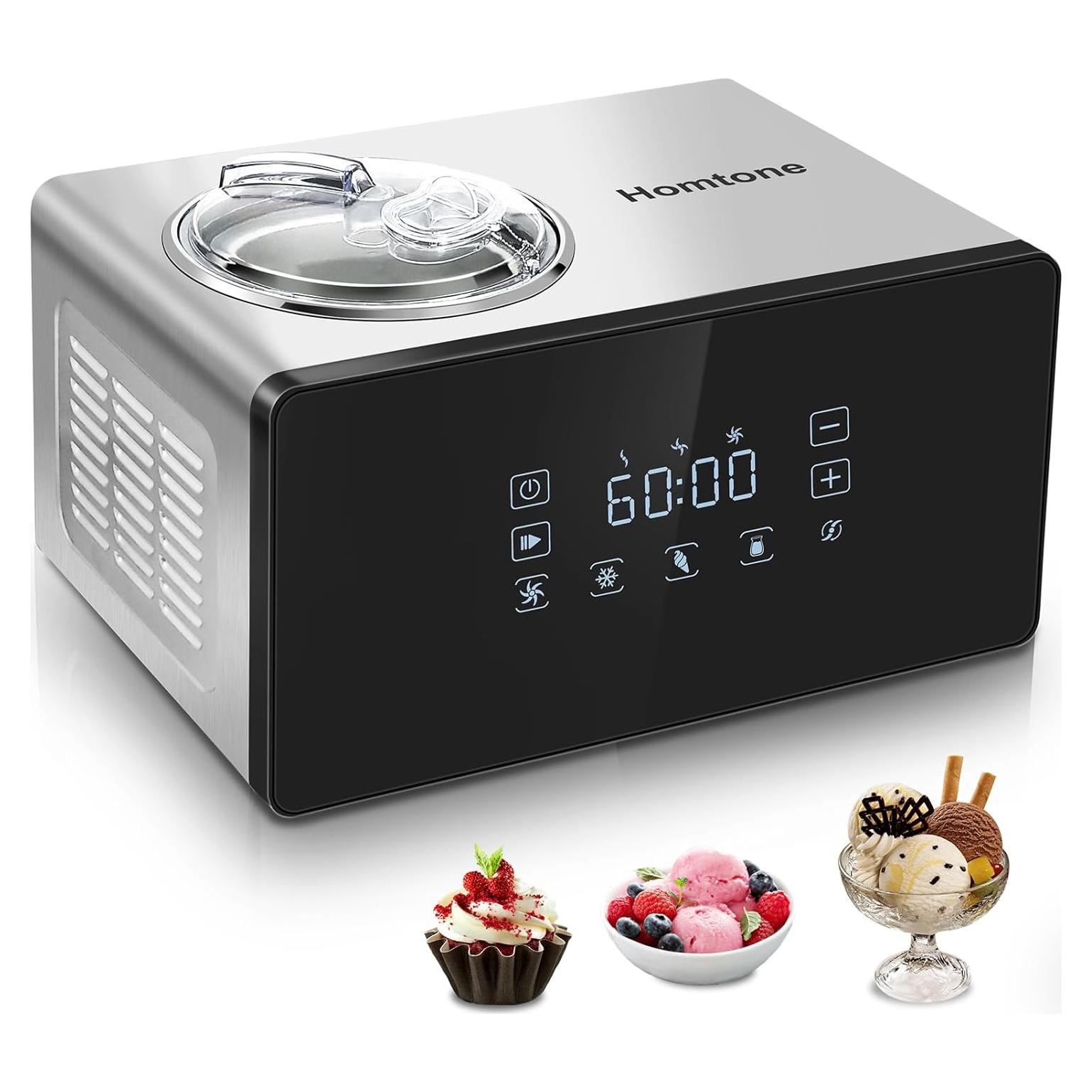 Máquina de Helados Homtone Automática 1.6L 4 Modos LCD