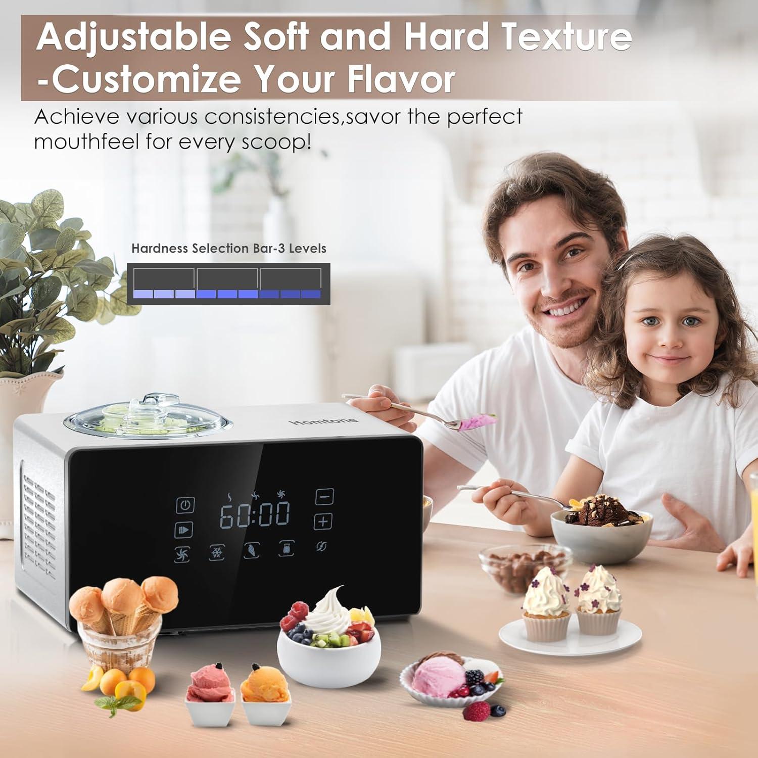 Máquina de Helados Homtone Automática 1.6L 4 Modos LCD