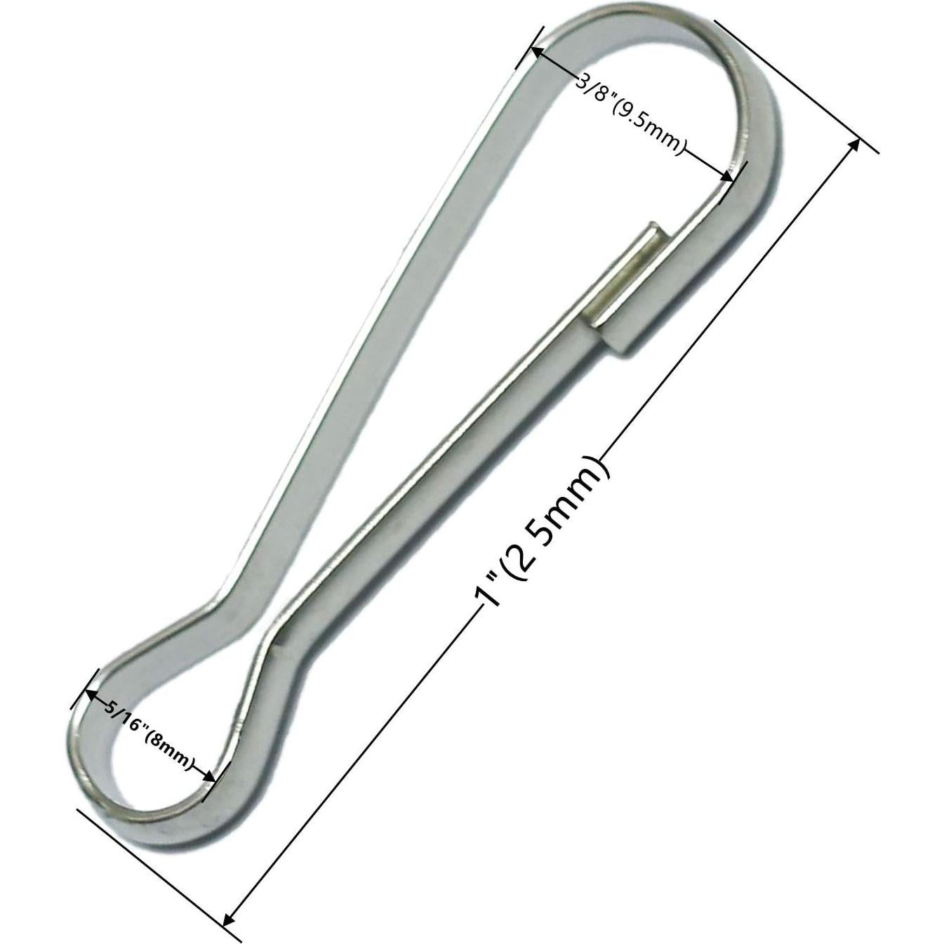 200 Ganchos de Resorte Metal Inoxidable 25mm INNETOC