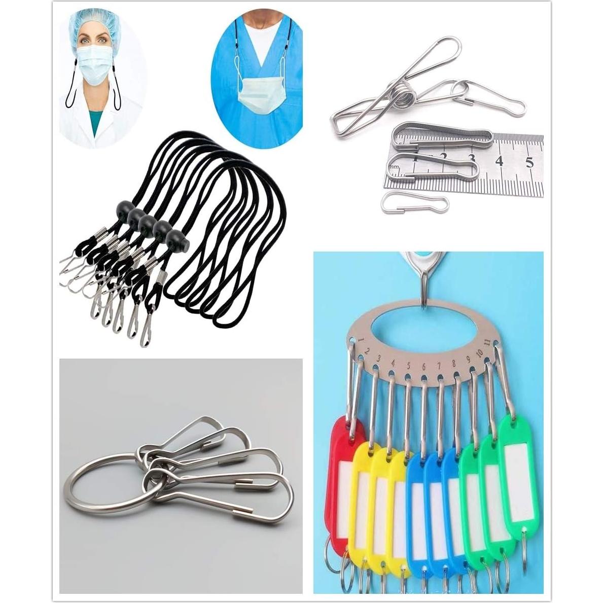 200 Ganchos de Resorte Metal Inoxidable 25mm INNETOC