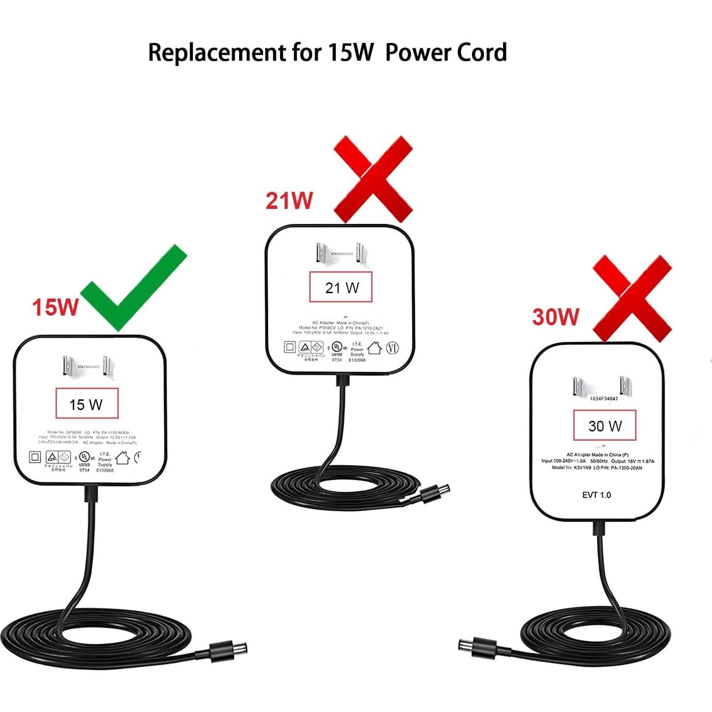 Adaptador de corriente 15W Dgsroom para Echo y Fire TV