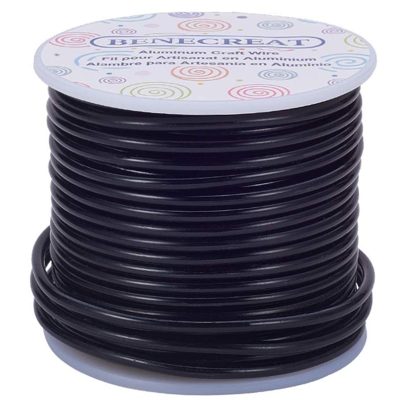 Alambre de Manualidades BENECREAT 3mm 16.76m Negro Flexible