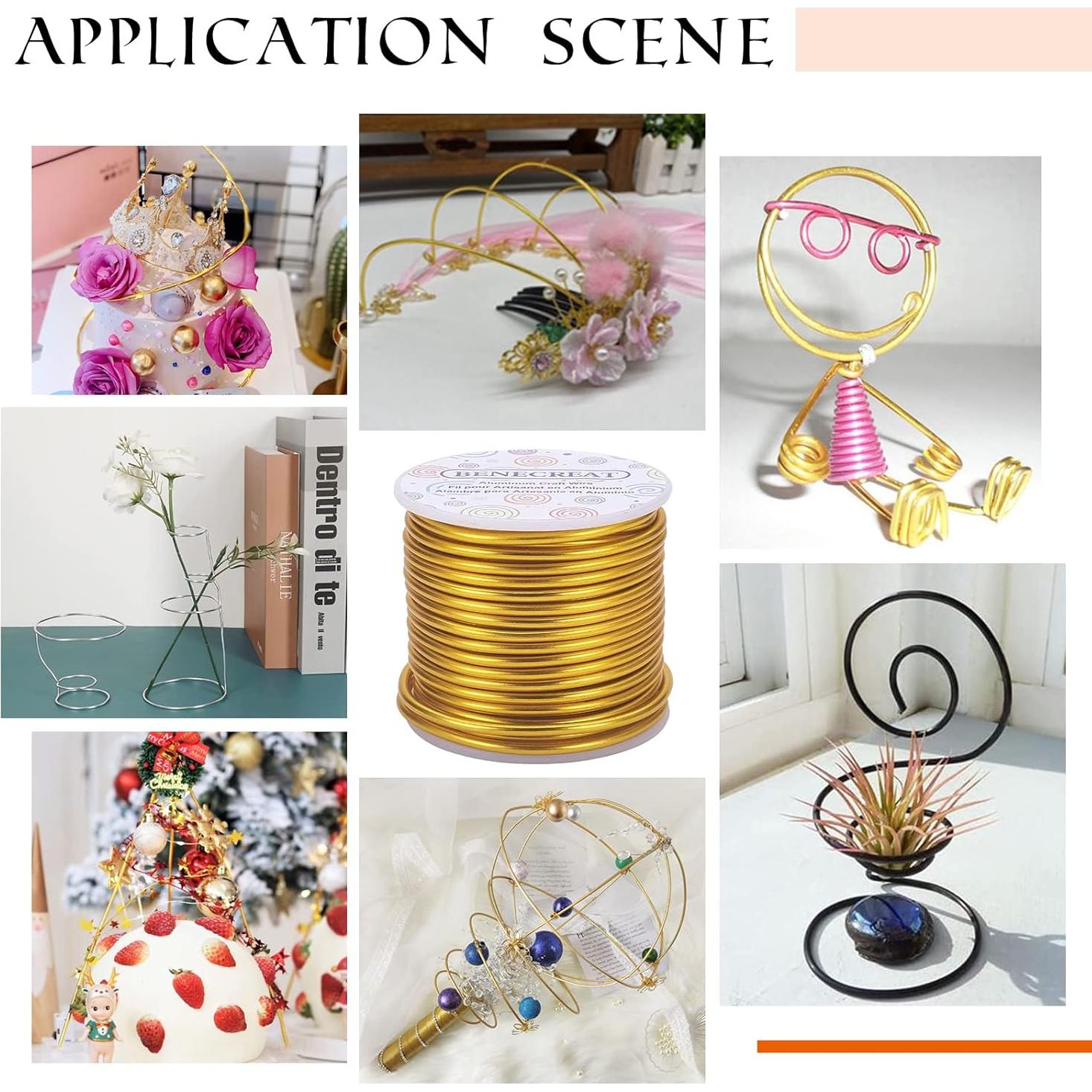 Alambre de Manualidades BENECREAT 3mm 16.76m Negro Flexible