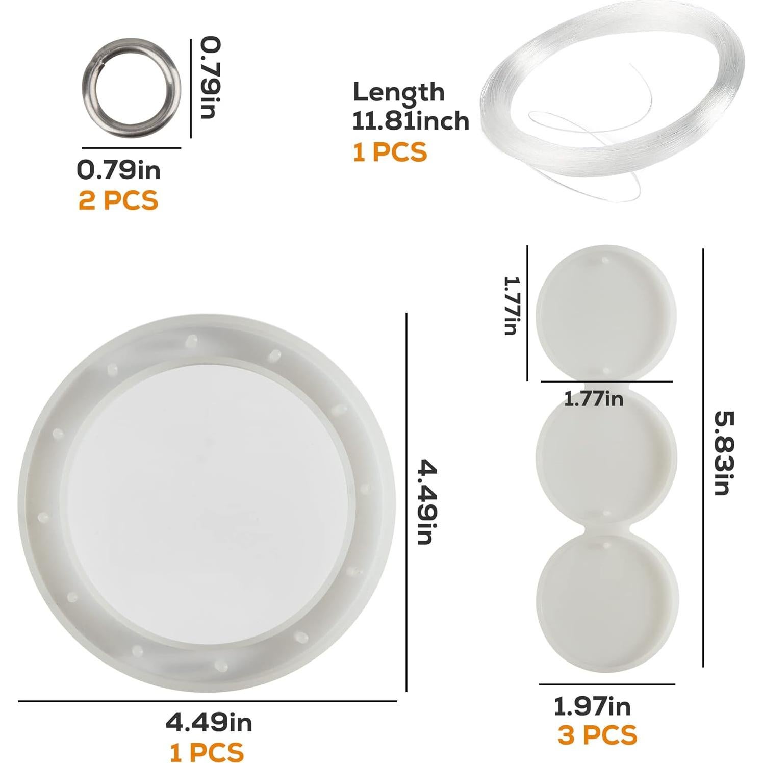 Moldes de Silicona para Campanas de Viento Temlum - 4 Piezas