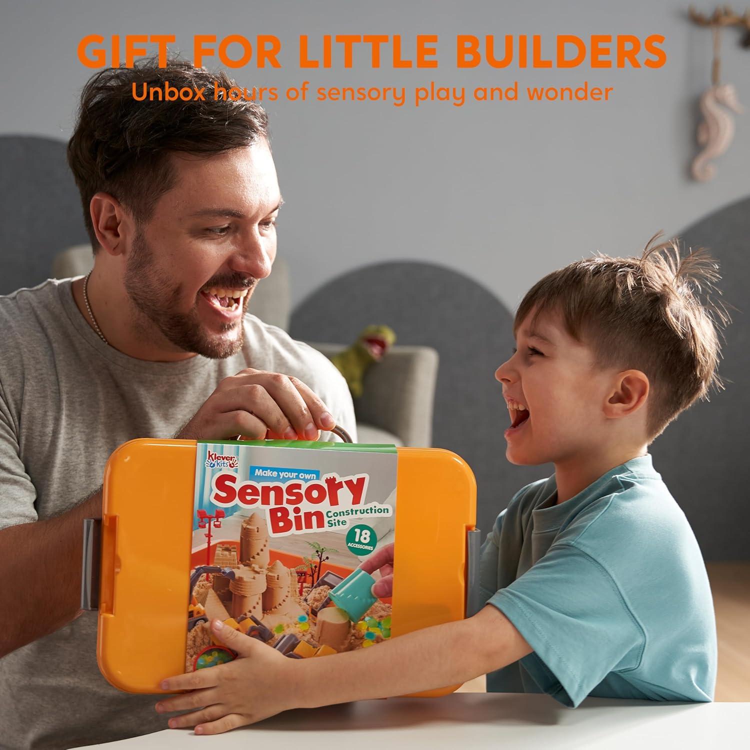 Caja Sensorial de Construcción JOVA para Niños 3+ con Arena y Piedras Brillantes