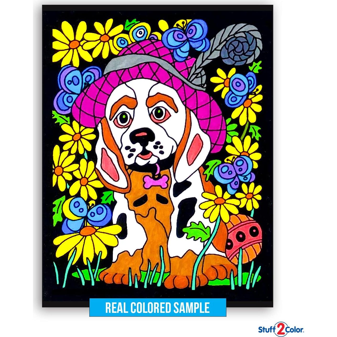 Pack de 18 Pósters de Colorear Terciopelo Stuff2Color 20x25 cm