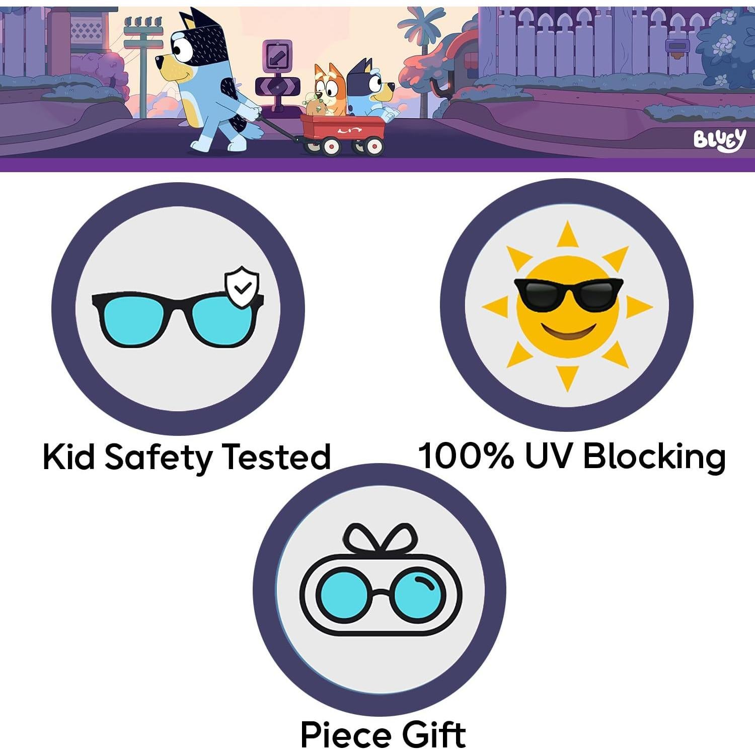 Gafas de sol para niños Bluey Cateye UV400 con estuche