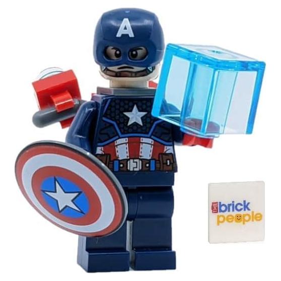 Minifigura LEGO Capitán América Jetpack Tesseract Mjolnir
