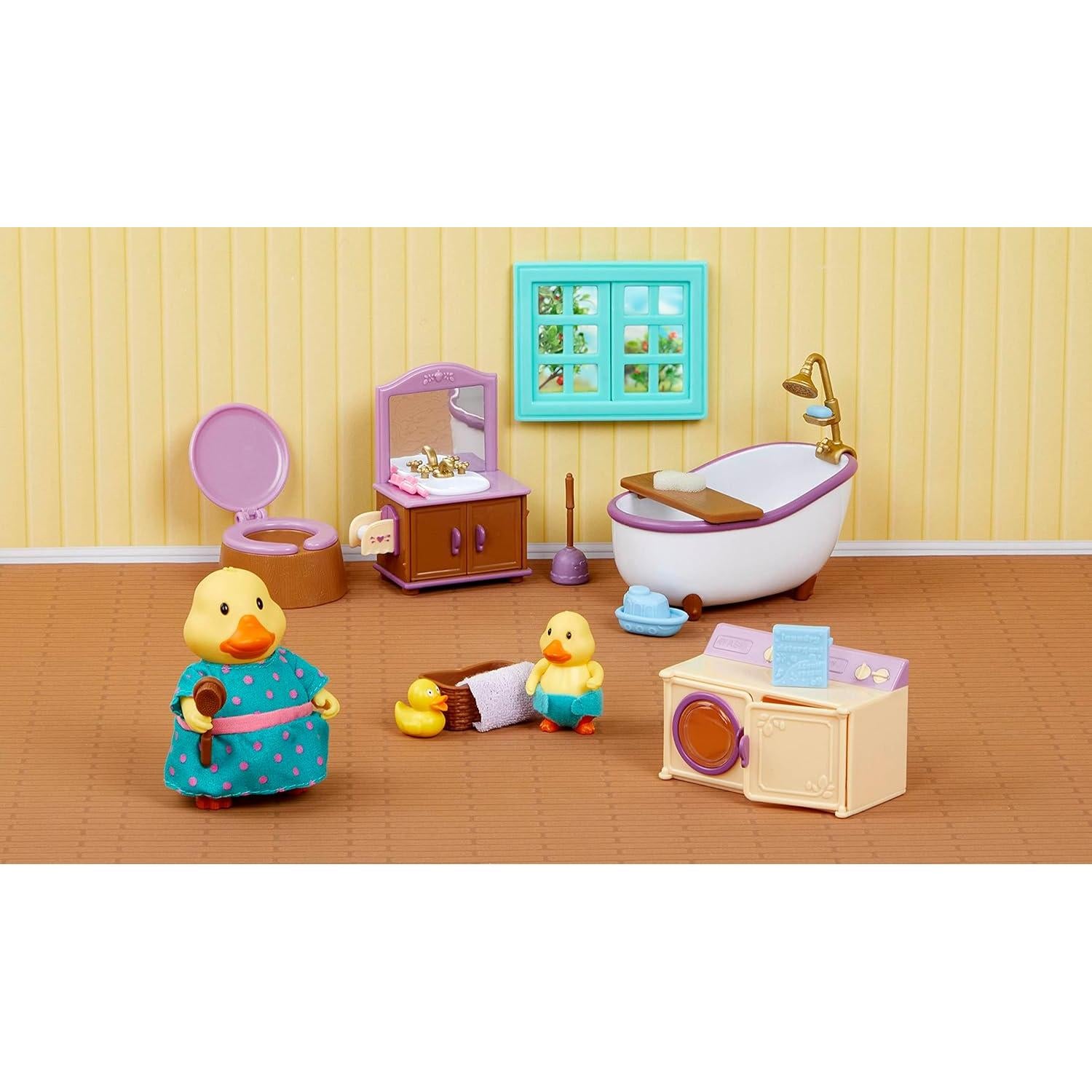 Juego de Baño y Lavandería Li'l Woodzeez con 2 Figuras