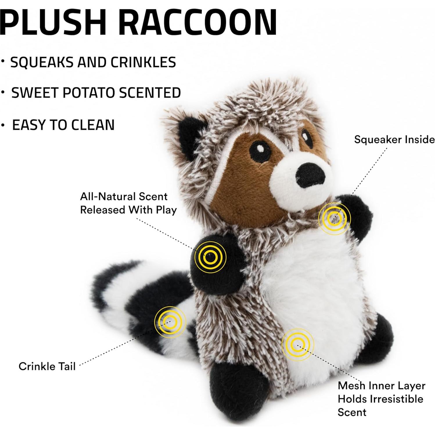 Juguete de Peluche para Perros Playology Raccoon 6x12 cm