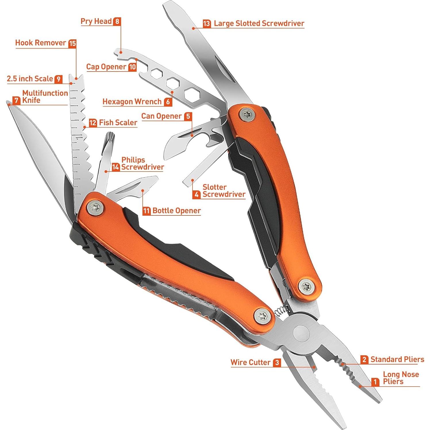 Multitool WIWUE GUO con Alicates y Cuchillo 10.16 cm