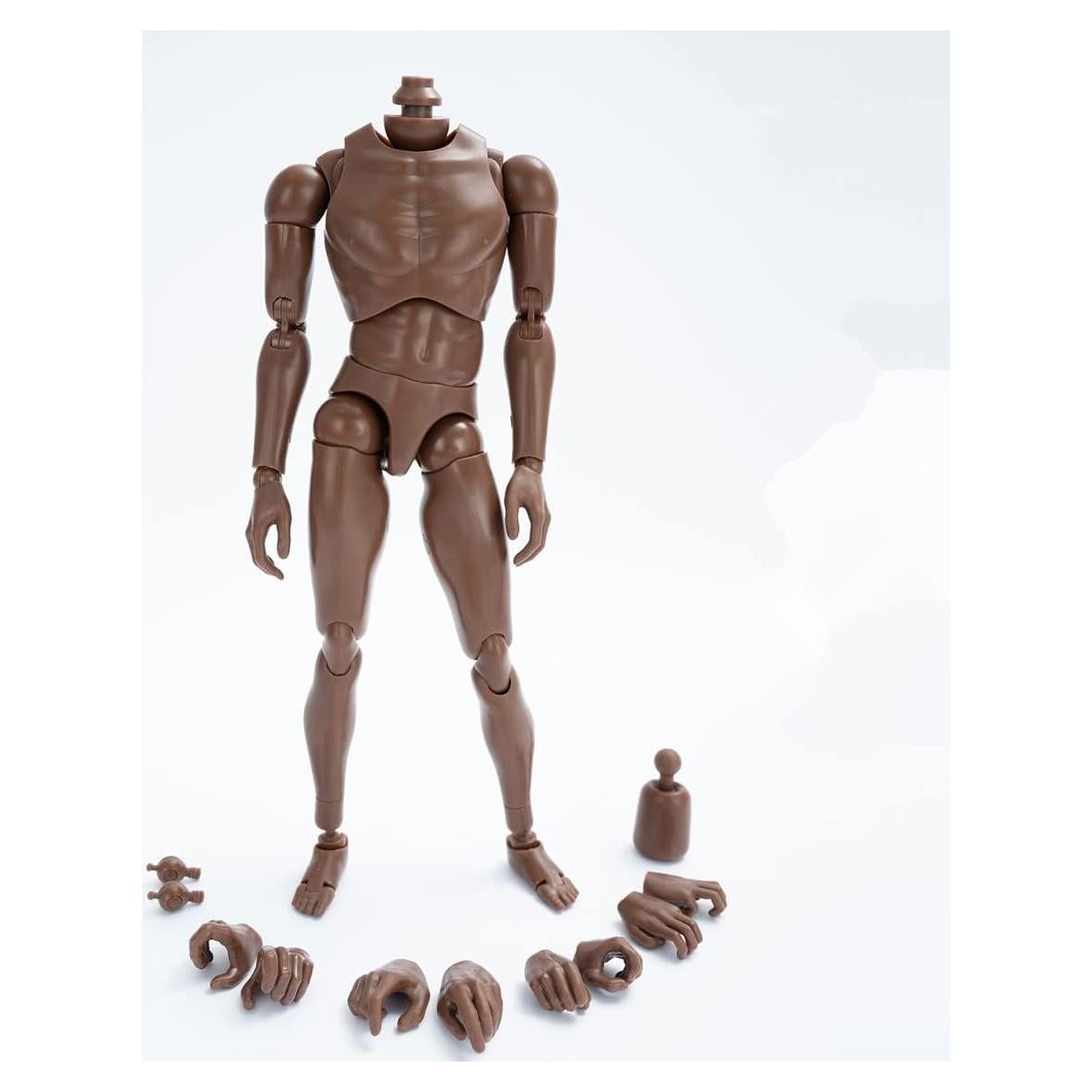 Cuerpo Masculino Flexible 1/6 Fremego Piel Negra 30 cm