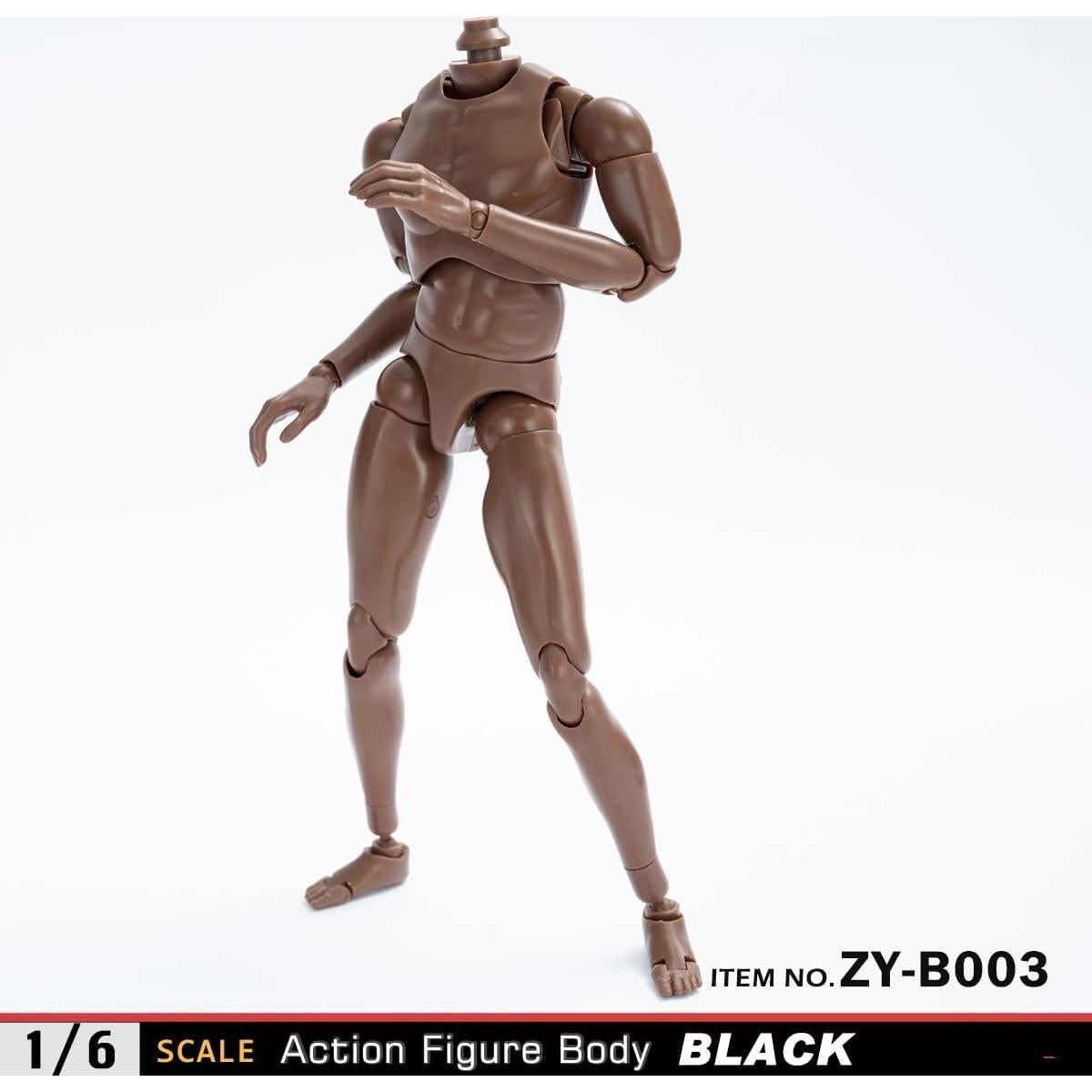 Cuerpo Masculino Flexible 1/6 Fremego Piel Negra 30 cm