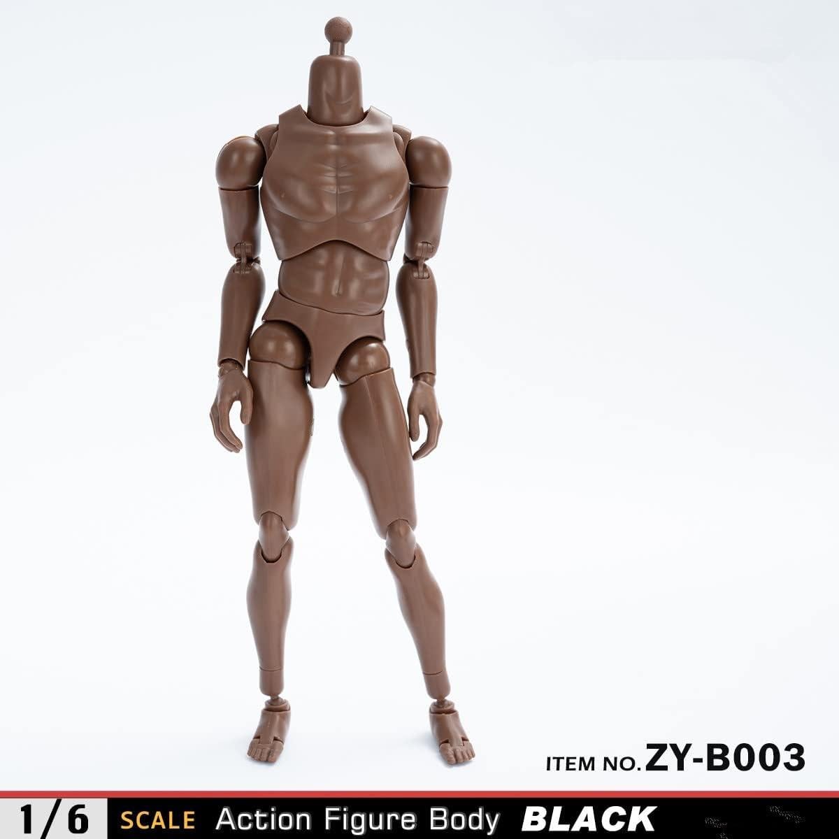 Cuerpo Masculino Flexible 1/6 Fremego Piel Negra 30 cm