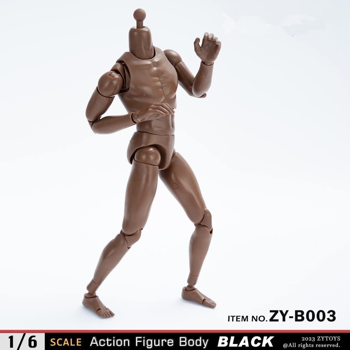 Cuerpo Masculino Flexible 1/6 Fremego Piel Negra 30 cm