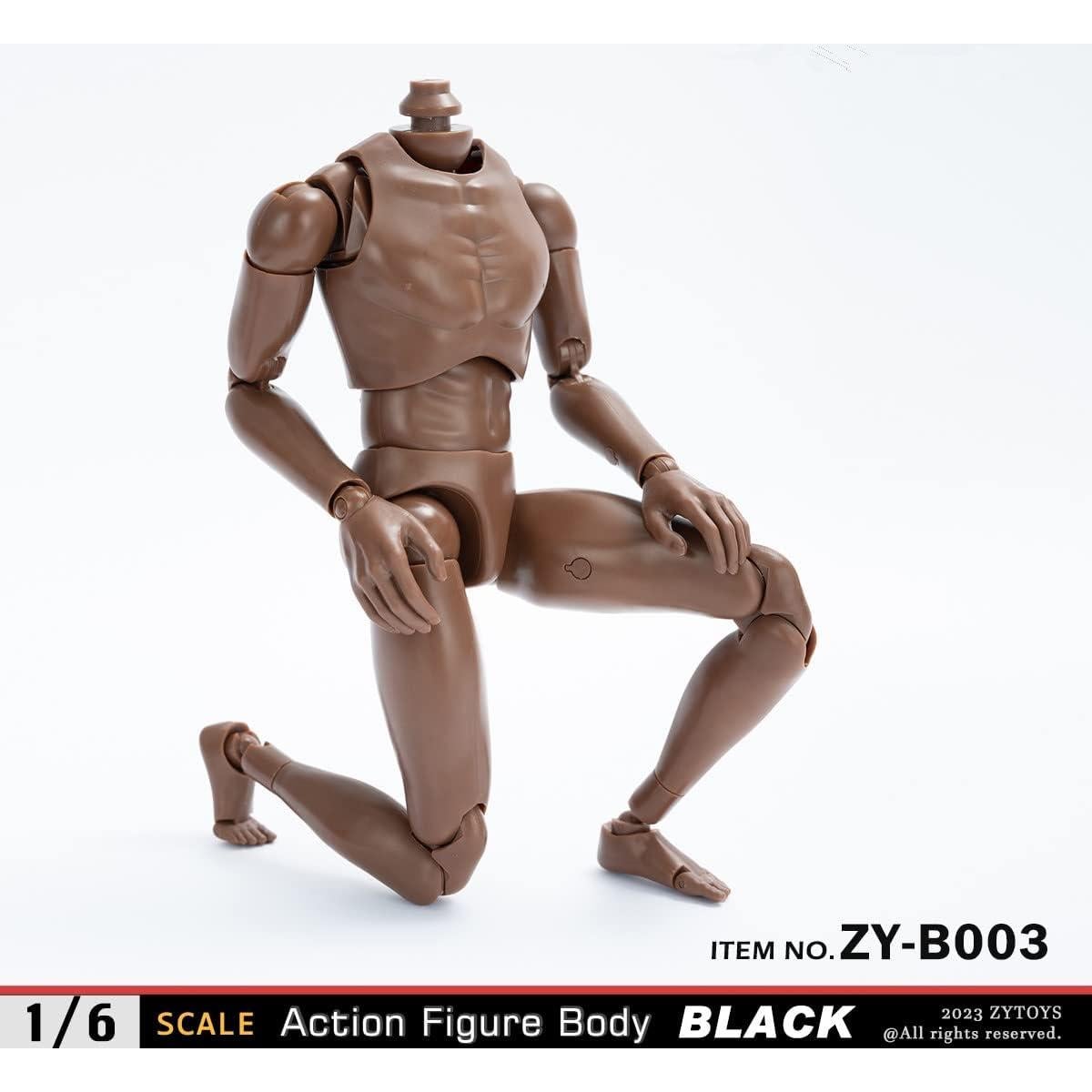 Cuerpo Masculino Flexible 1/6 Fremego Piel Negra 30 cm