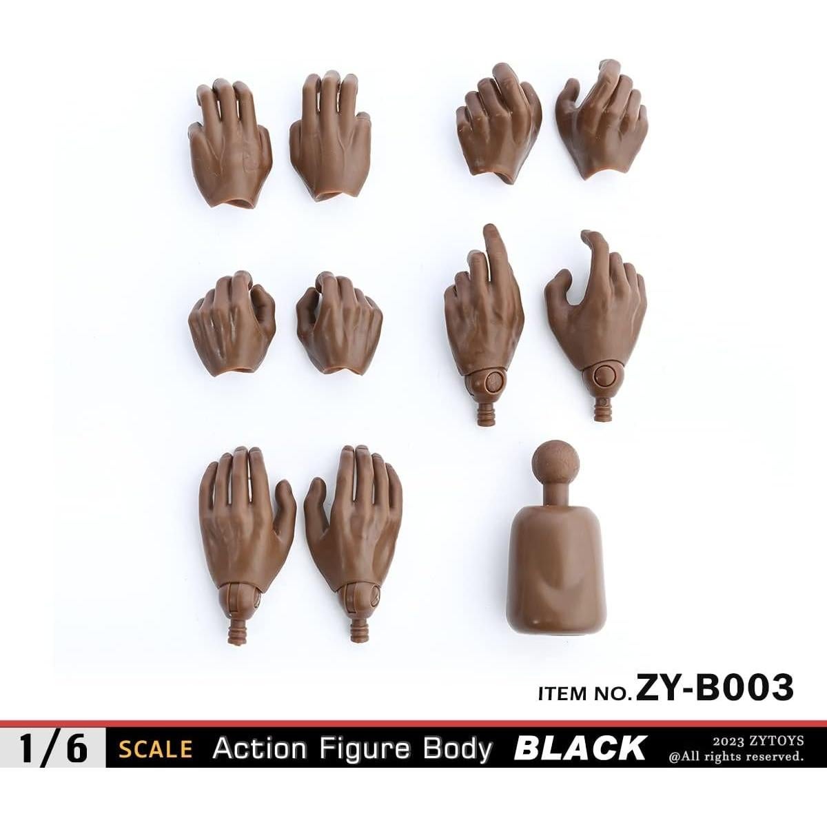 Cuerpo Masculino Flexible 1/6 Fremego Piel Negra 30 cm