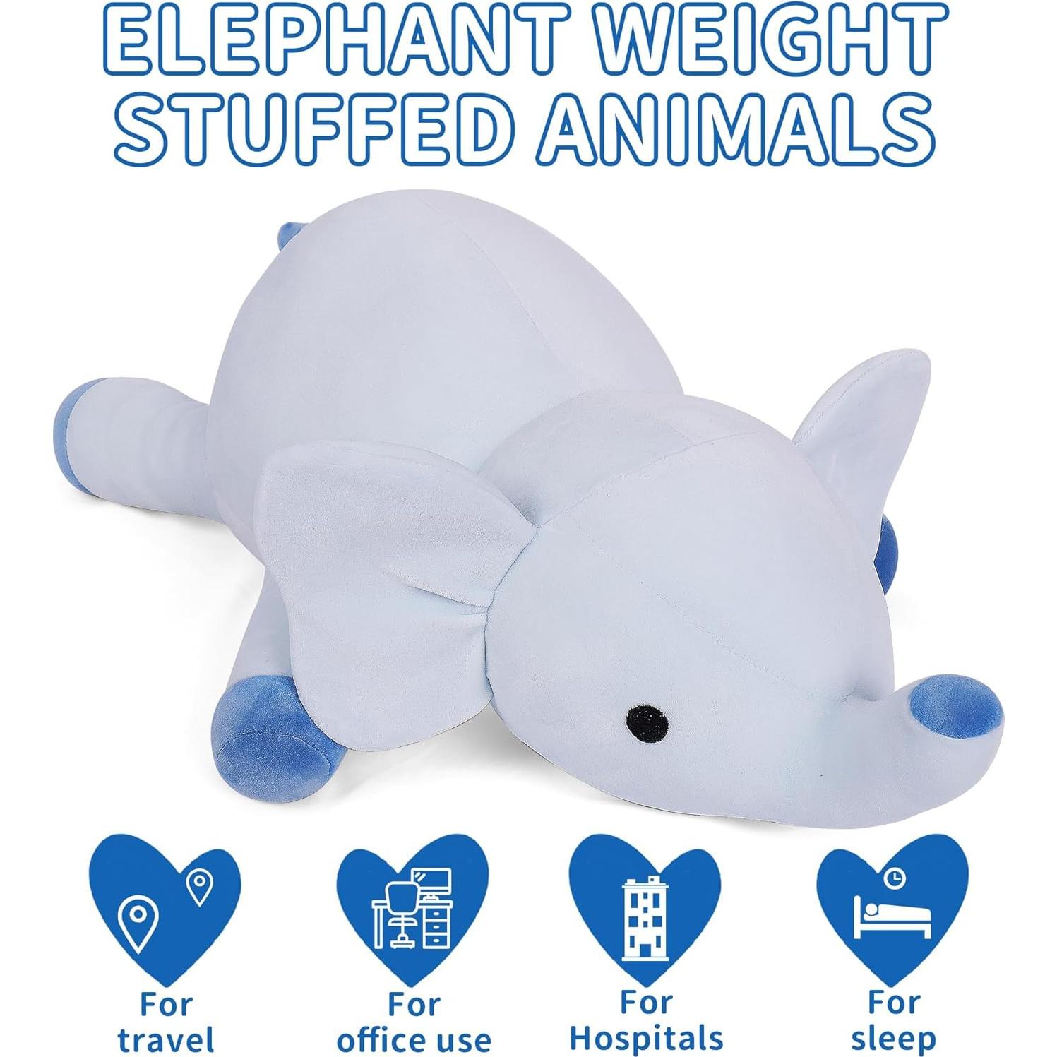 Elefante de Peluche con Peso Azul 60 cm 1.9 kg E-Tech